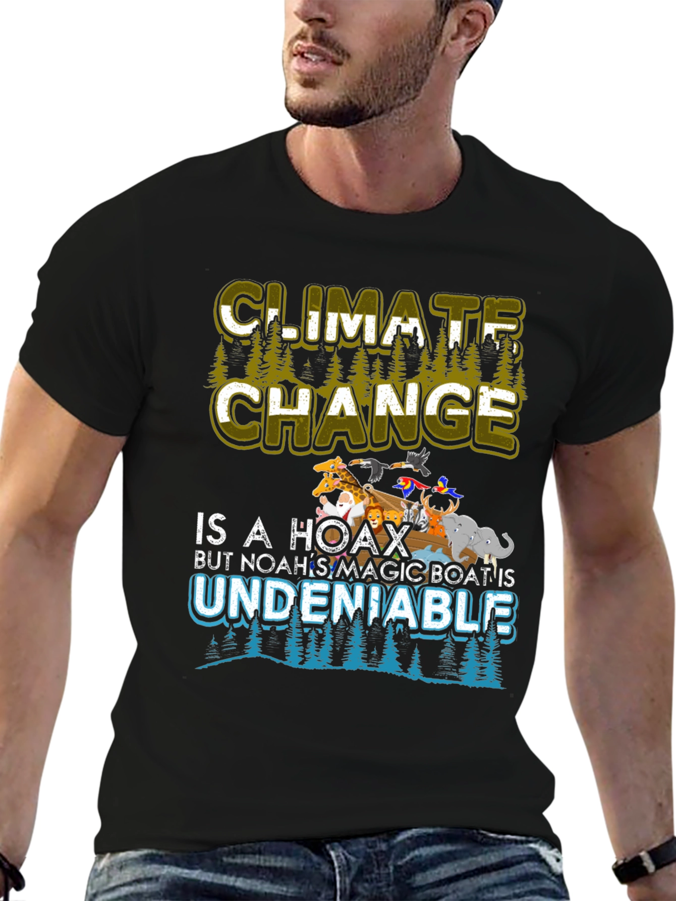 Black Climate Change is a Hoax T-Shirt view 6