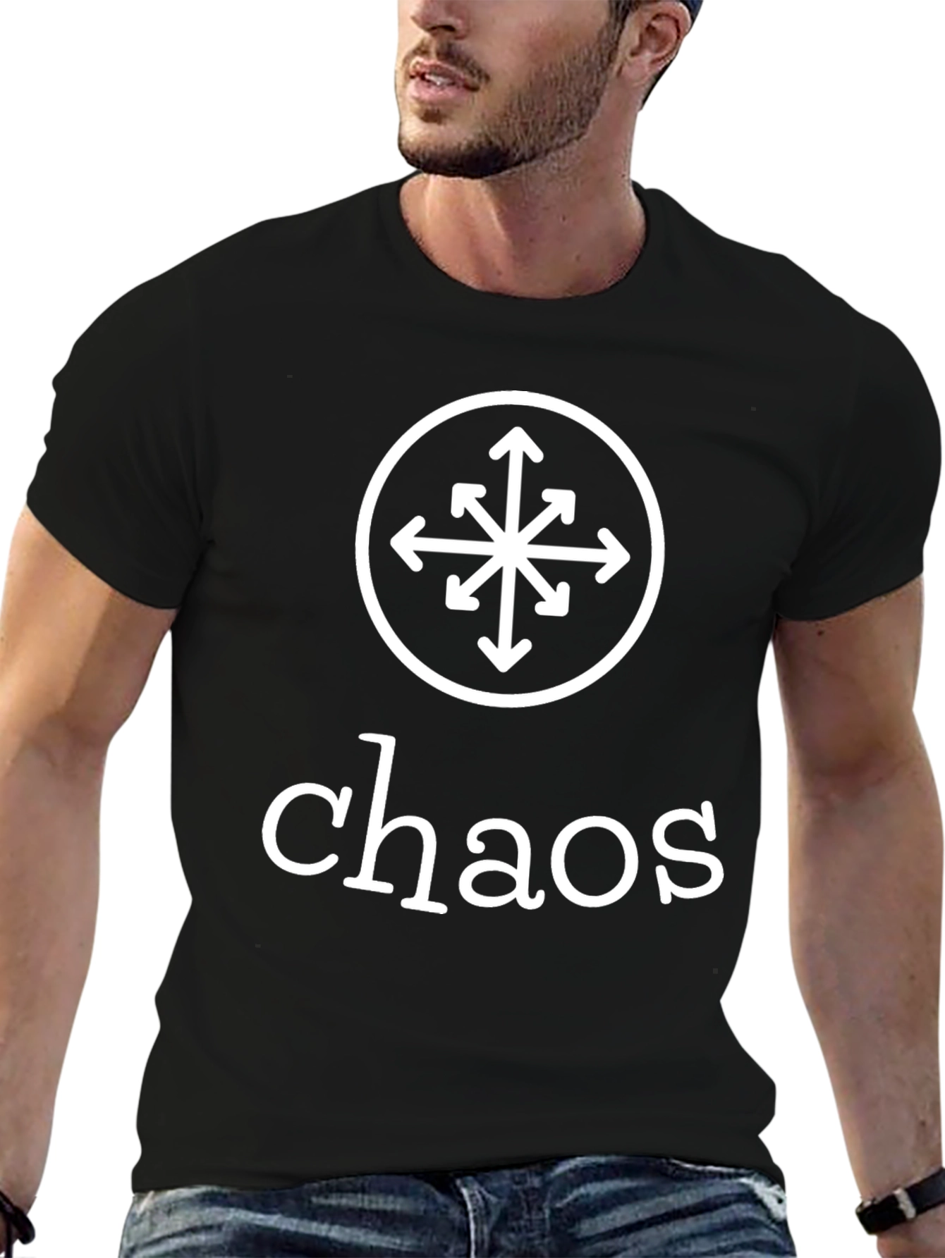 Black Chaos Symbol T-Shirt - Modern Graphic Tee view 6
