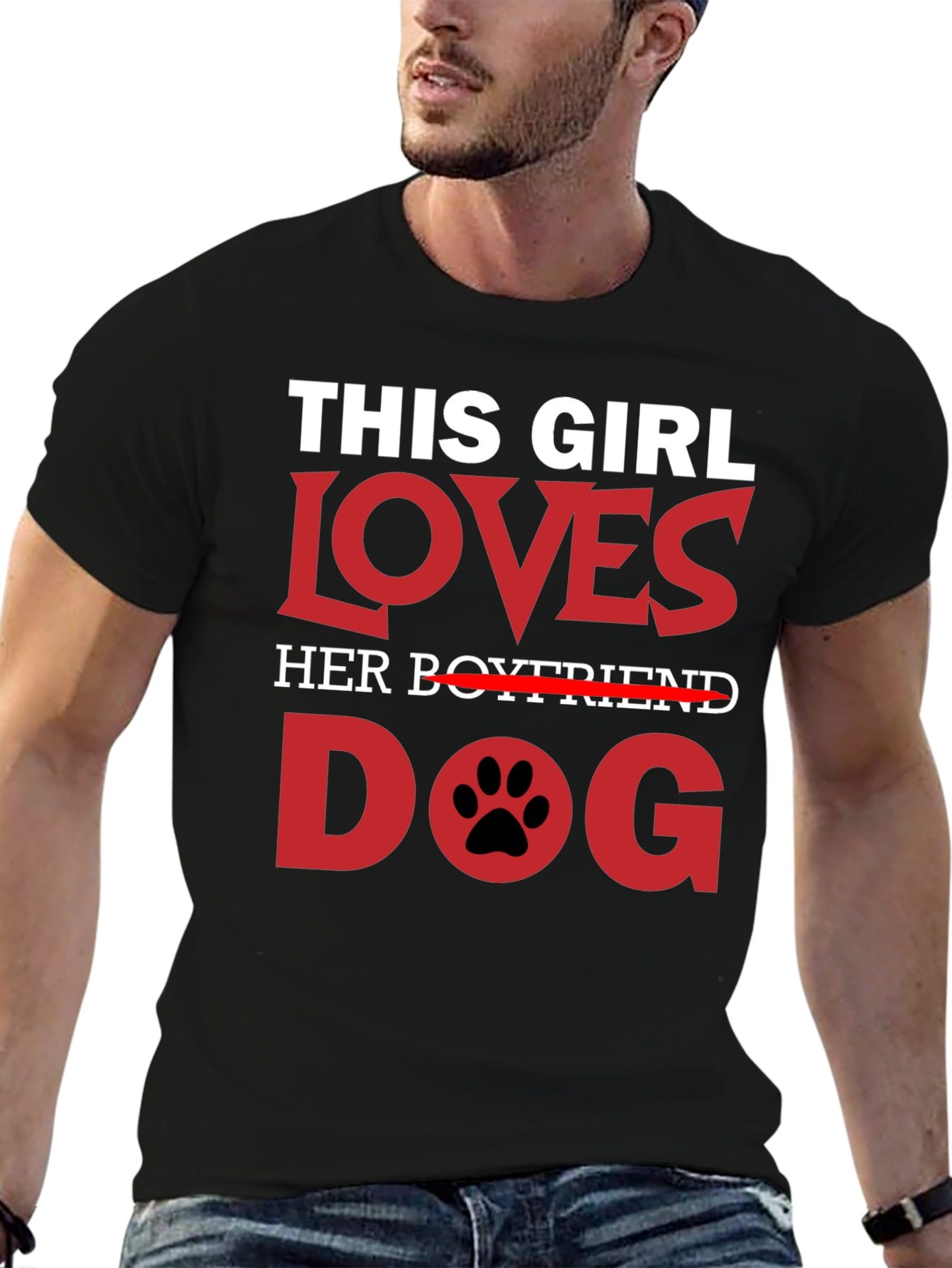 Black This Girl Loves Dog T-Shirt view 6