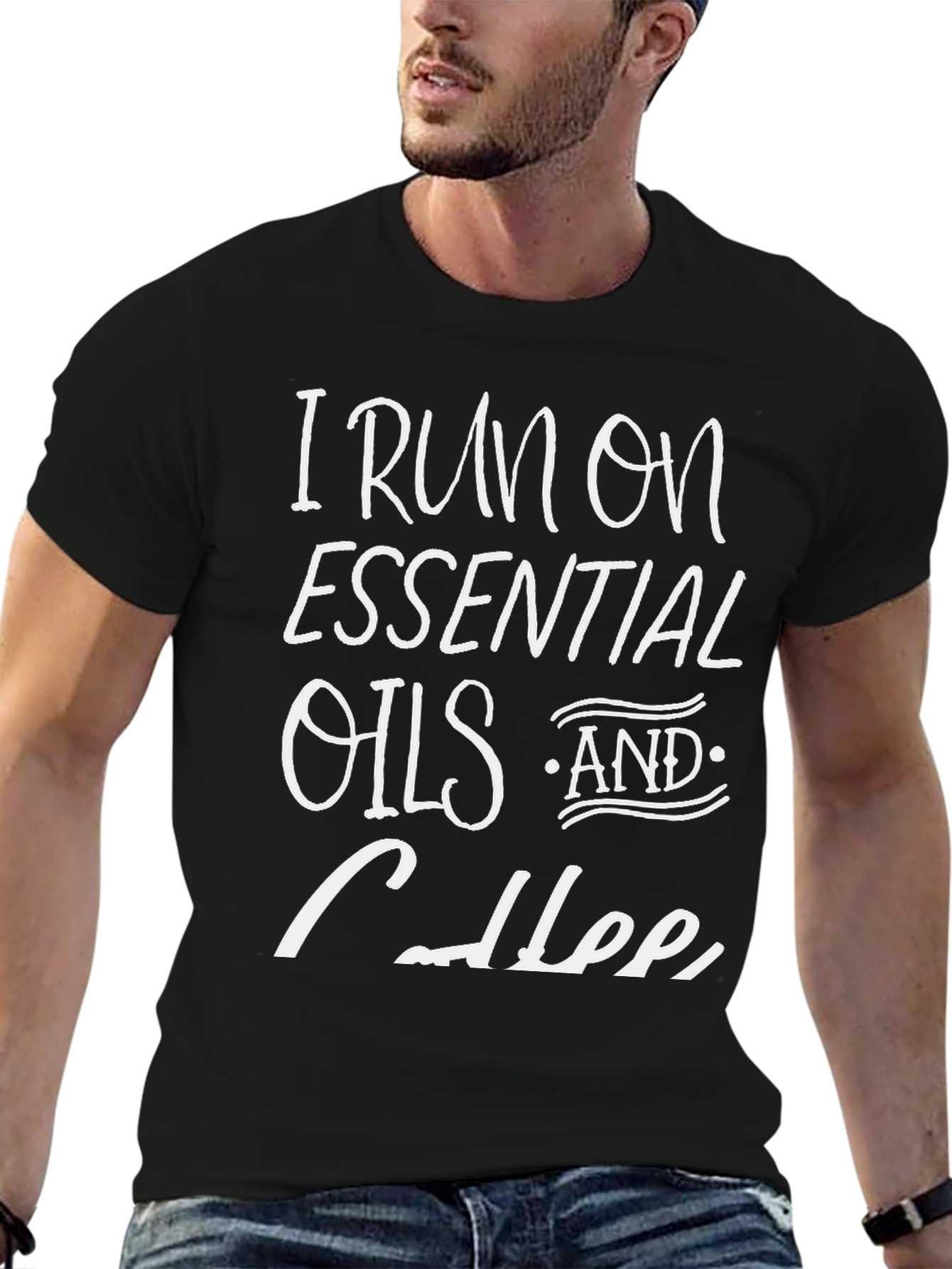 Black Essential Oils & Coffee Graphic T-Shirt view 6
