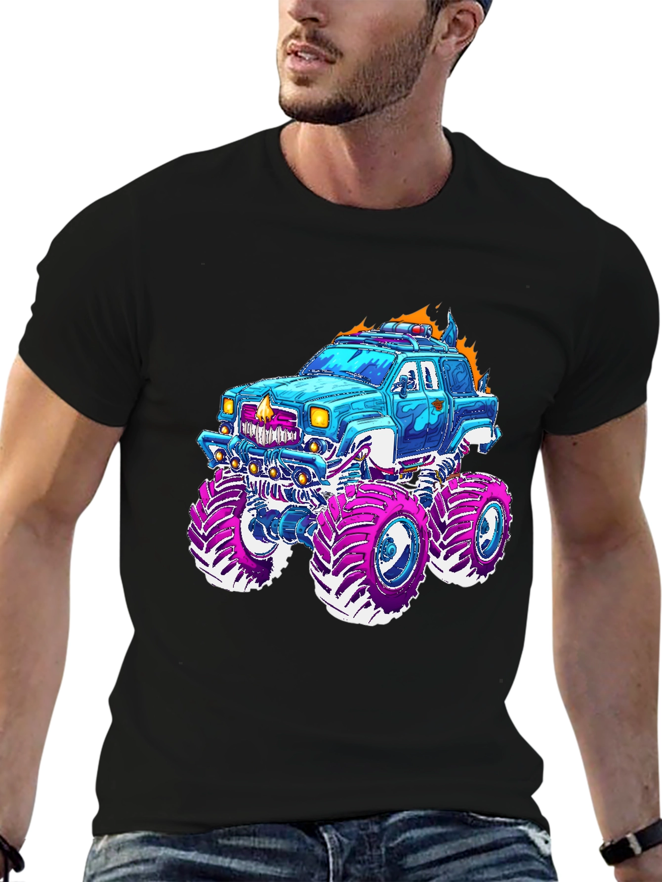 Black Monster Truck Graphic Tee - Cool Design! view 6