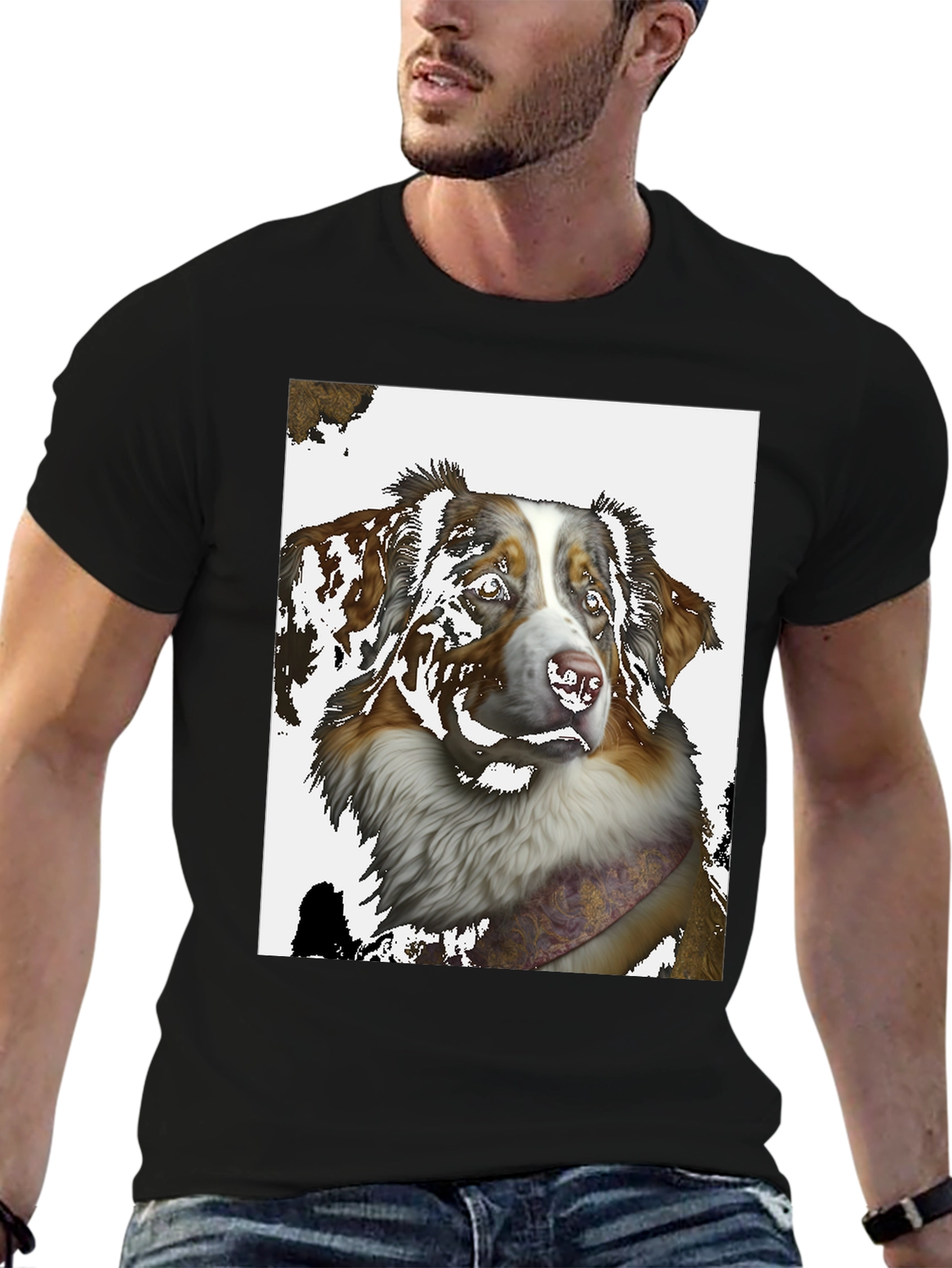 Black Dog Graphic Black T-Shirt view 6