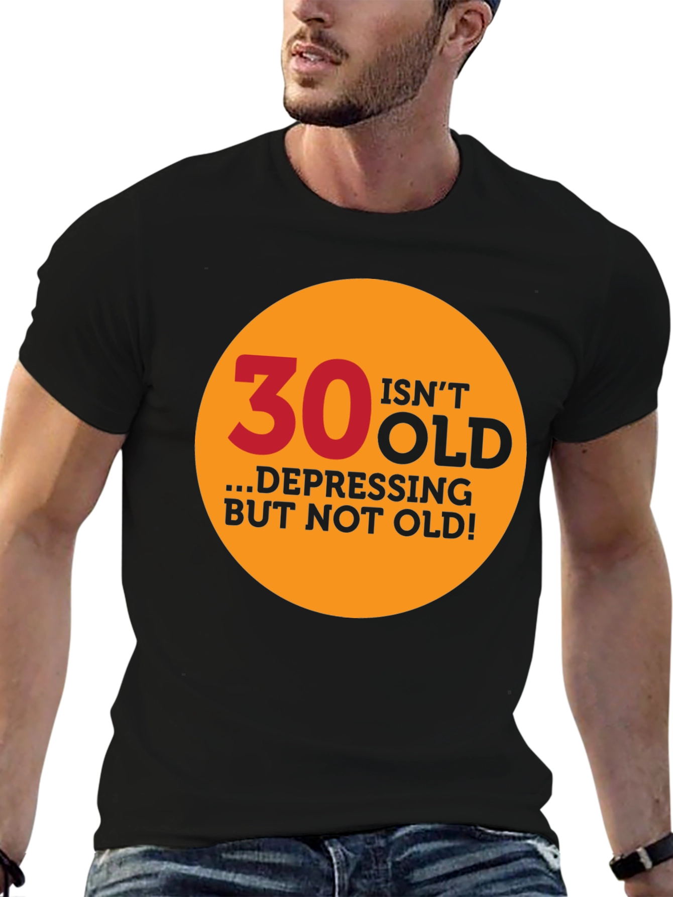 Black 30 Isn't Old Graphic Tee - Men's Black T-Shirt view 6