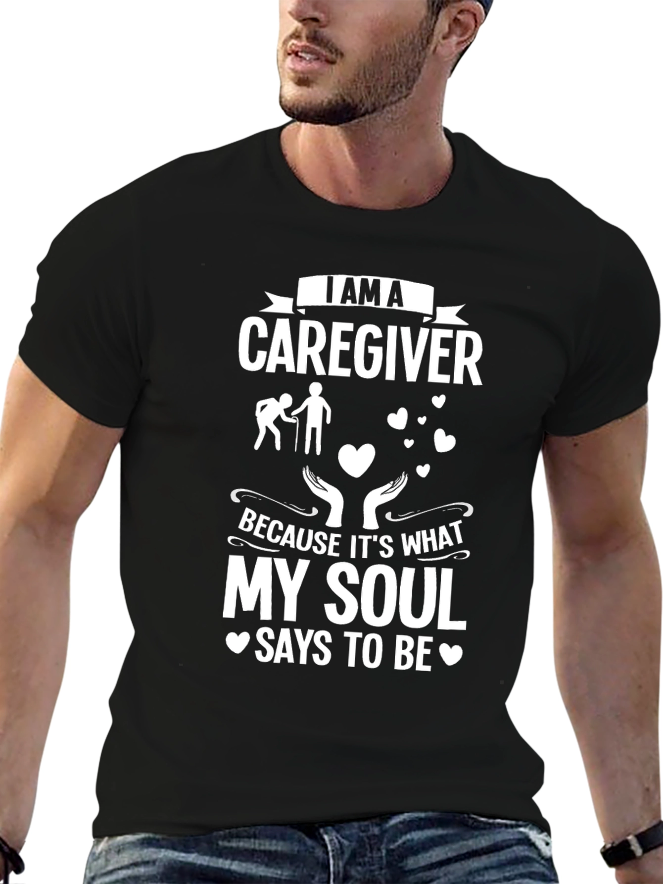 Black Caregiver T-Shirt - Soul Says To Be view 6