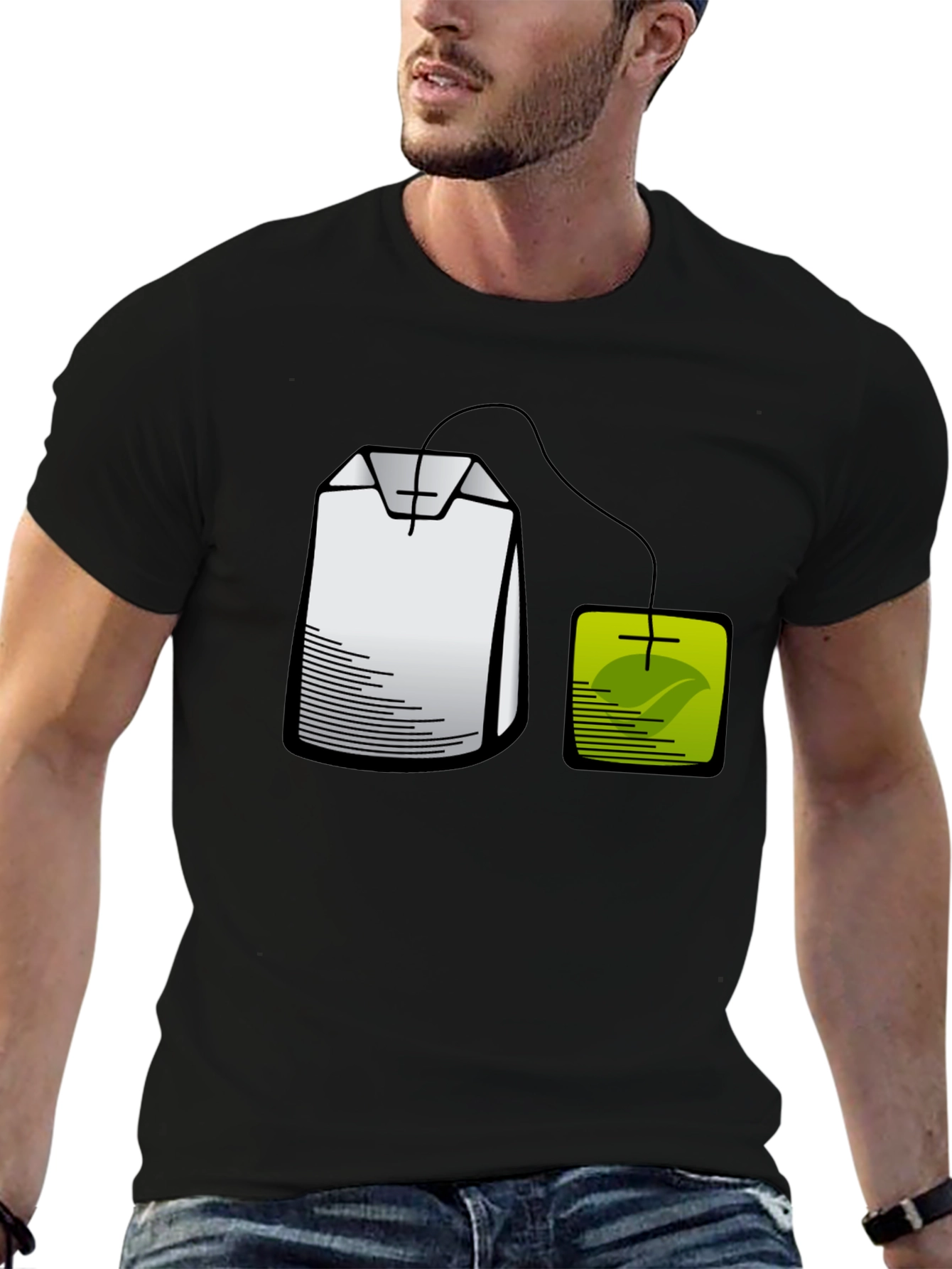 Black Tea Bag Graphic T-Shirt - Brewtiful Style! view 6