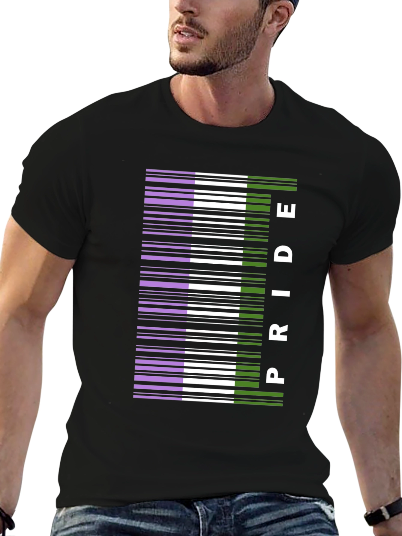 Pride Barcode Graphic Tee - Black - 6