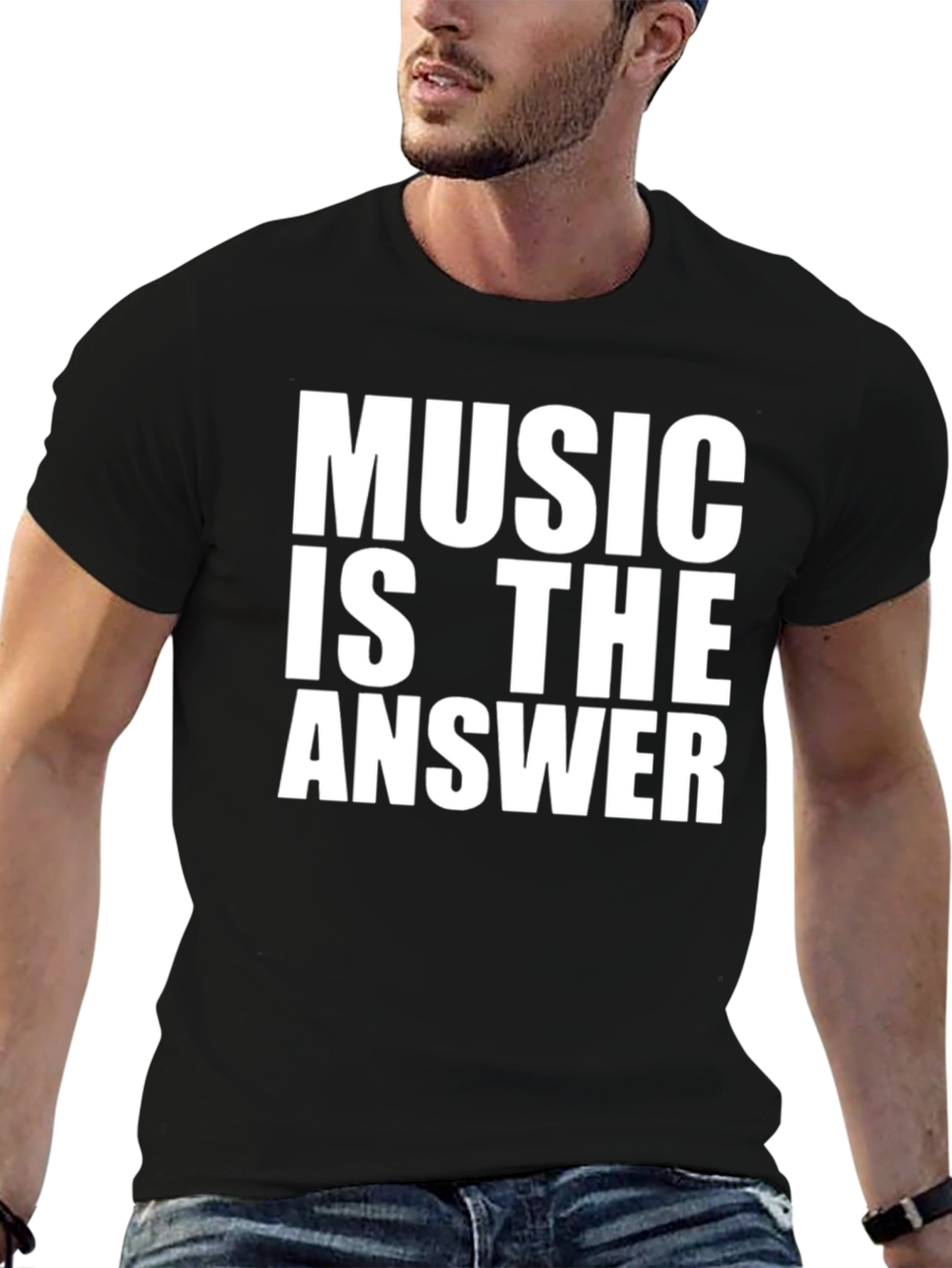 Black Music is the Answer Graphic T-Shirt view 6