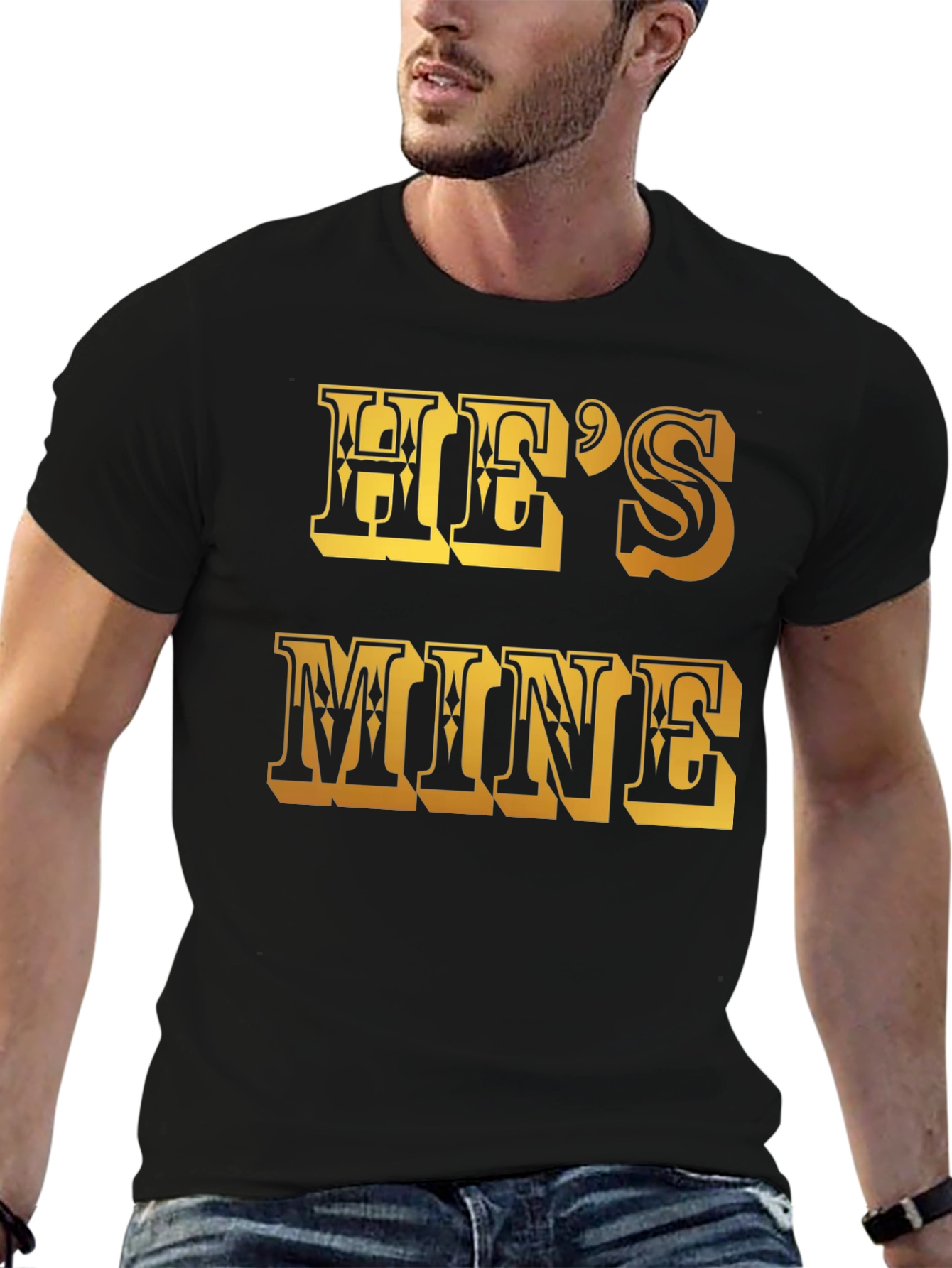 Black He's Mine Graphic T-Shirt view 6