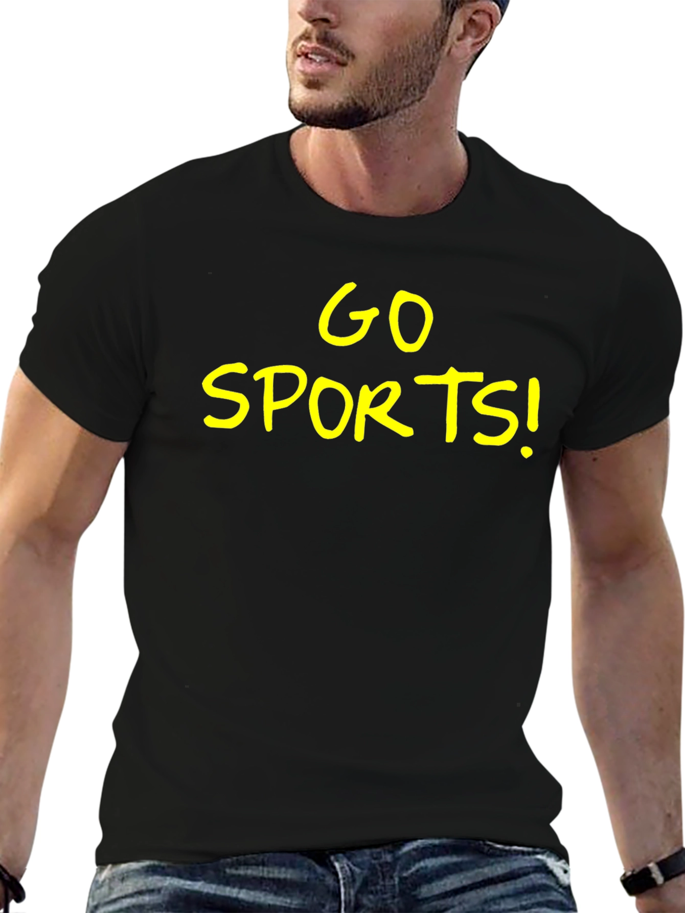 Black Go Sports! Black Graphic T-Shirt view 6