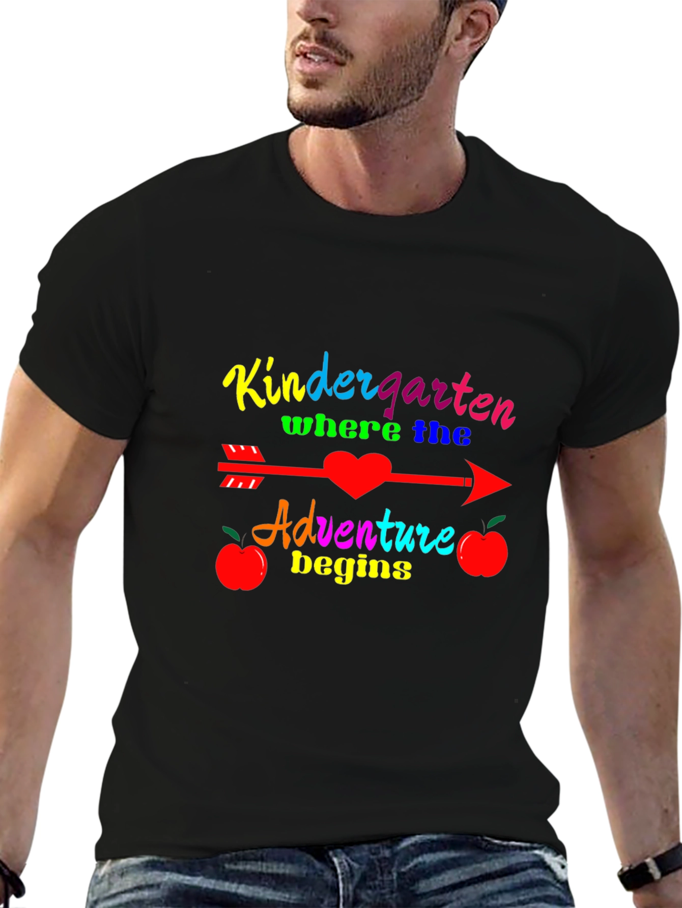 Black Kindergarten Adventure Begins T-Shirt view 6