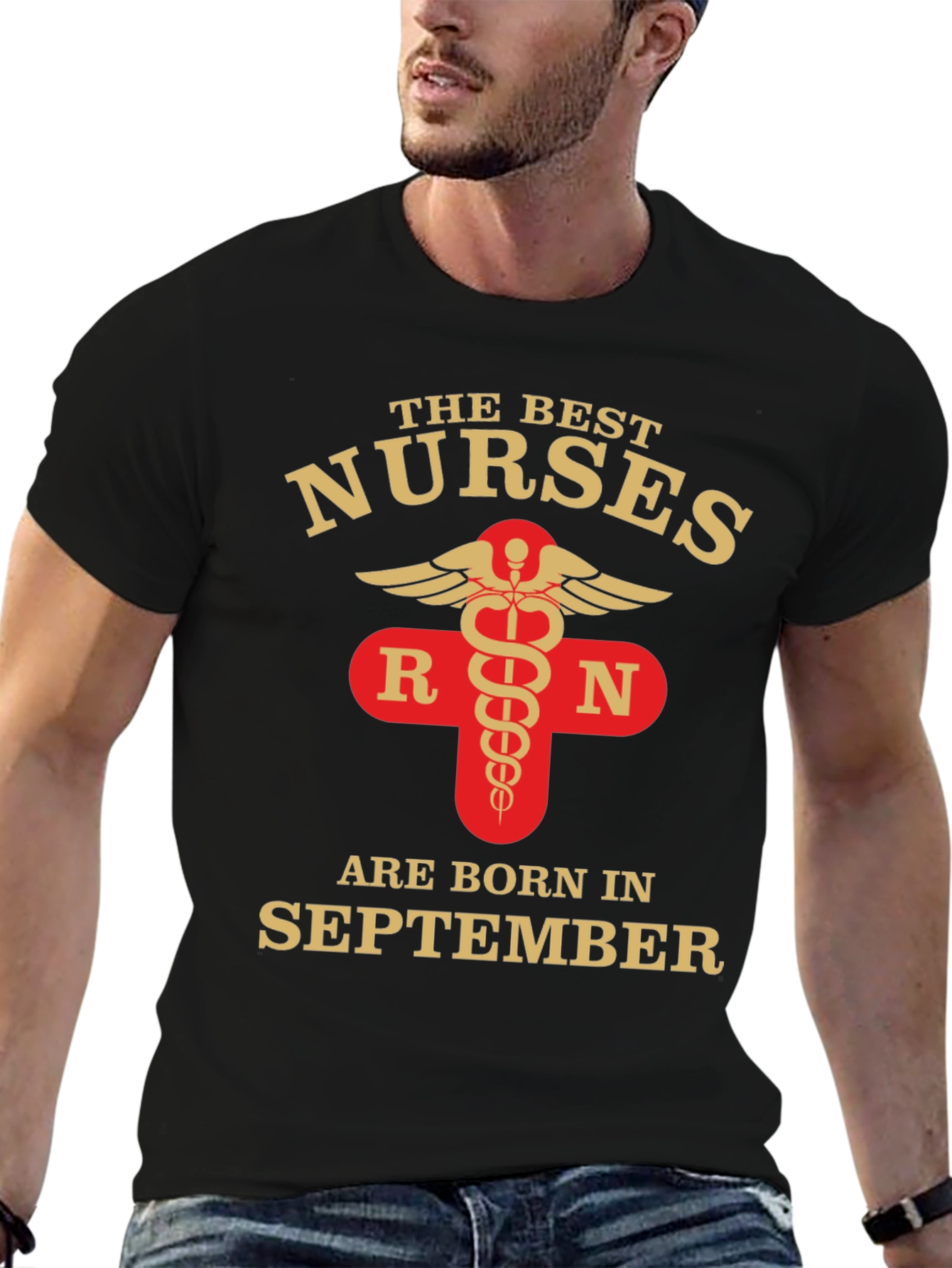Black Best Nurses Born in September T-Shirt RN view 6