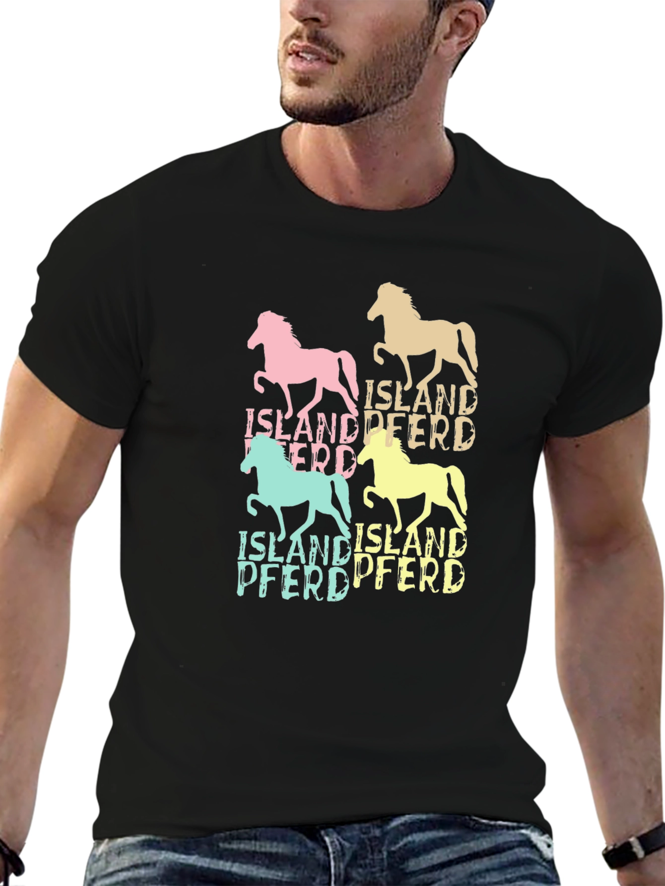 Black Island Pferd Horse Graphic Tee view 6