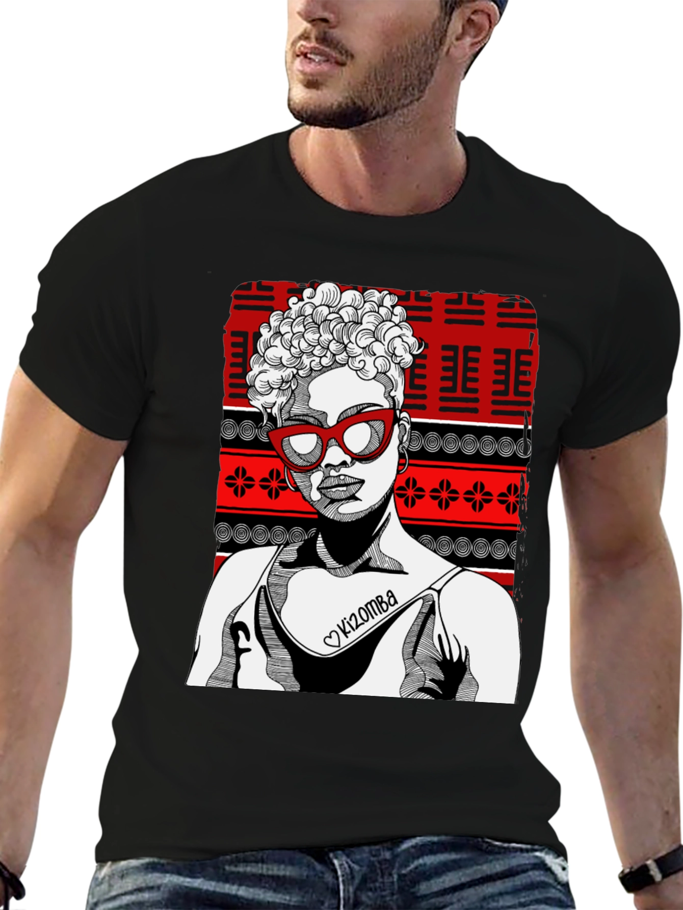 Black Kizomba Graphic T-Shirt - Stylish and Unique! view 6