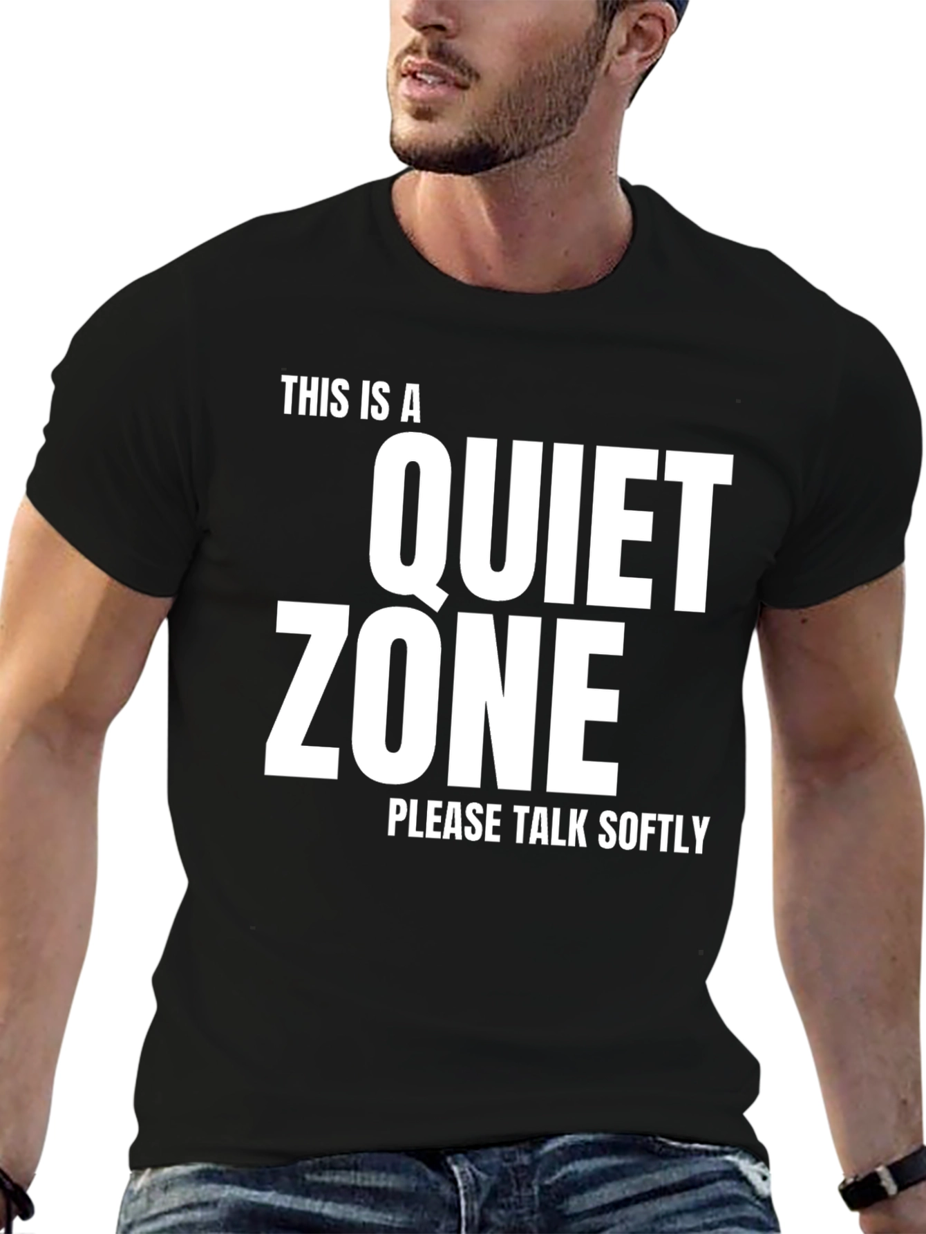 Black Quiet Zone T-Shirt - Speak Softly Tee view 6