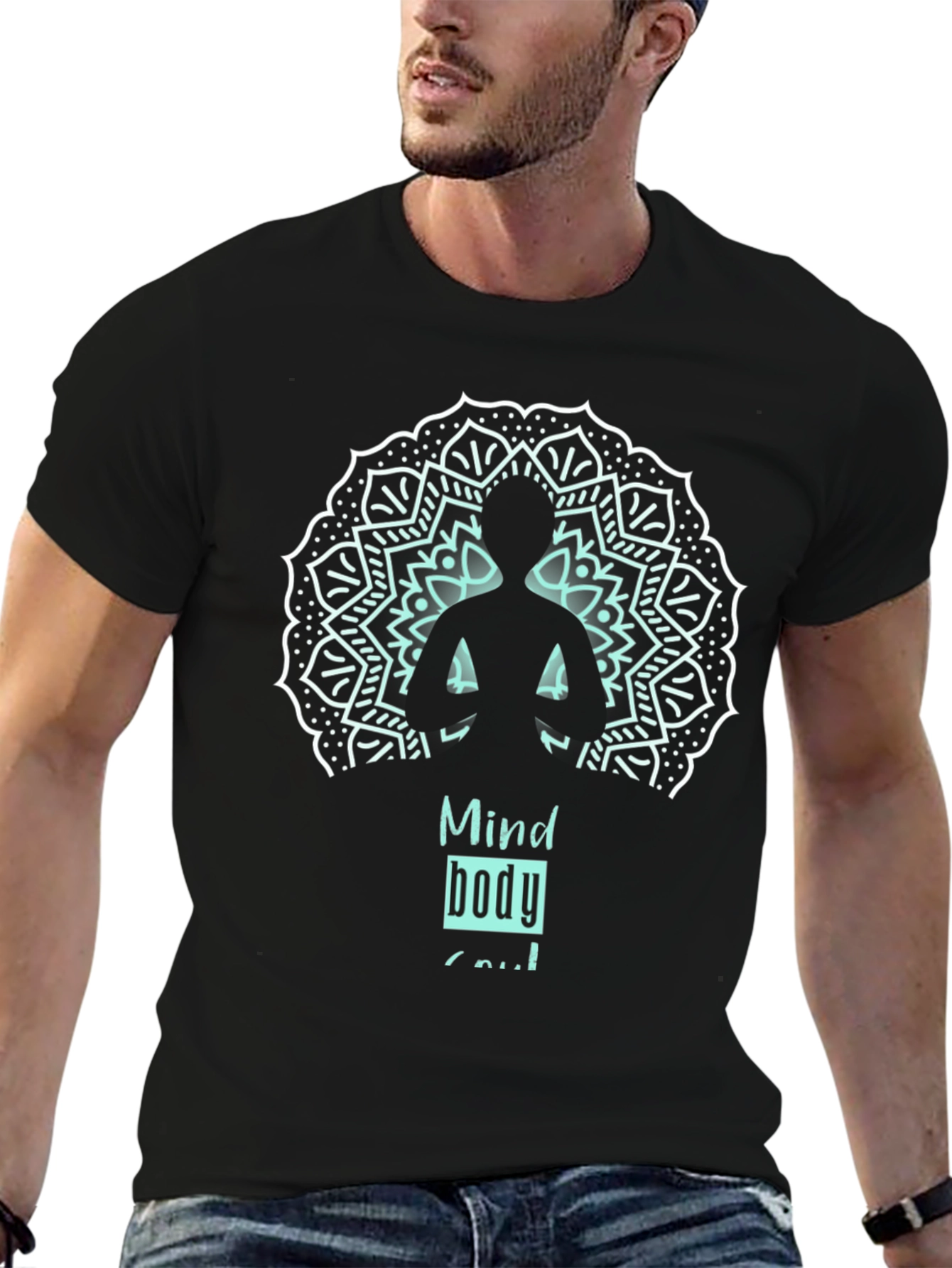Black Mind Body Soul Graphic T-Shirt view 6