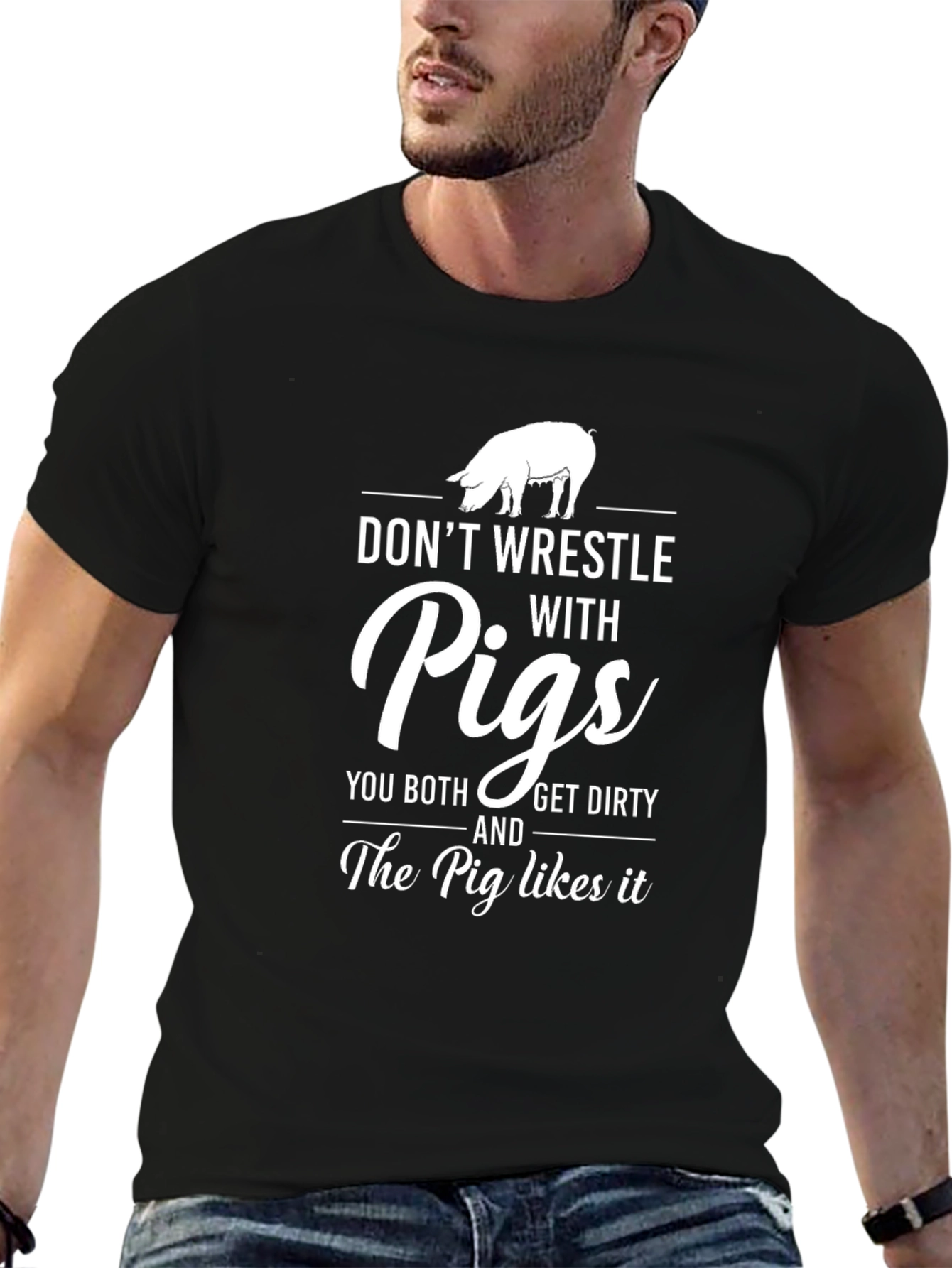 Black Don't Wrestle With Pigs Graphic Tee view 6