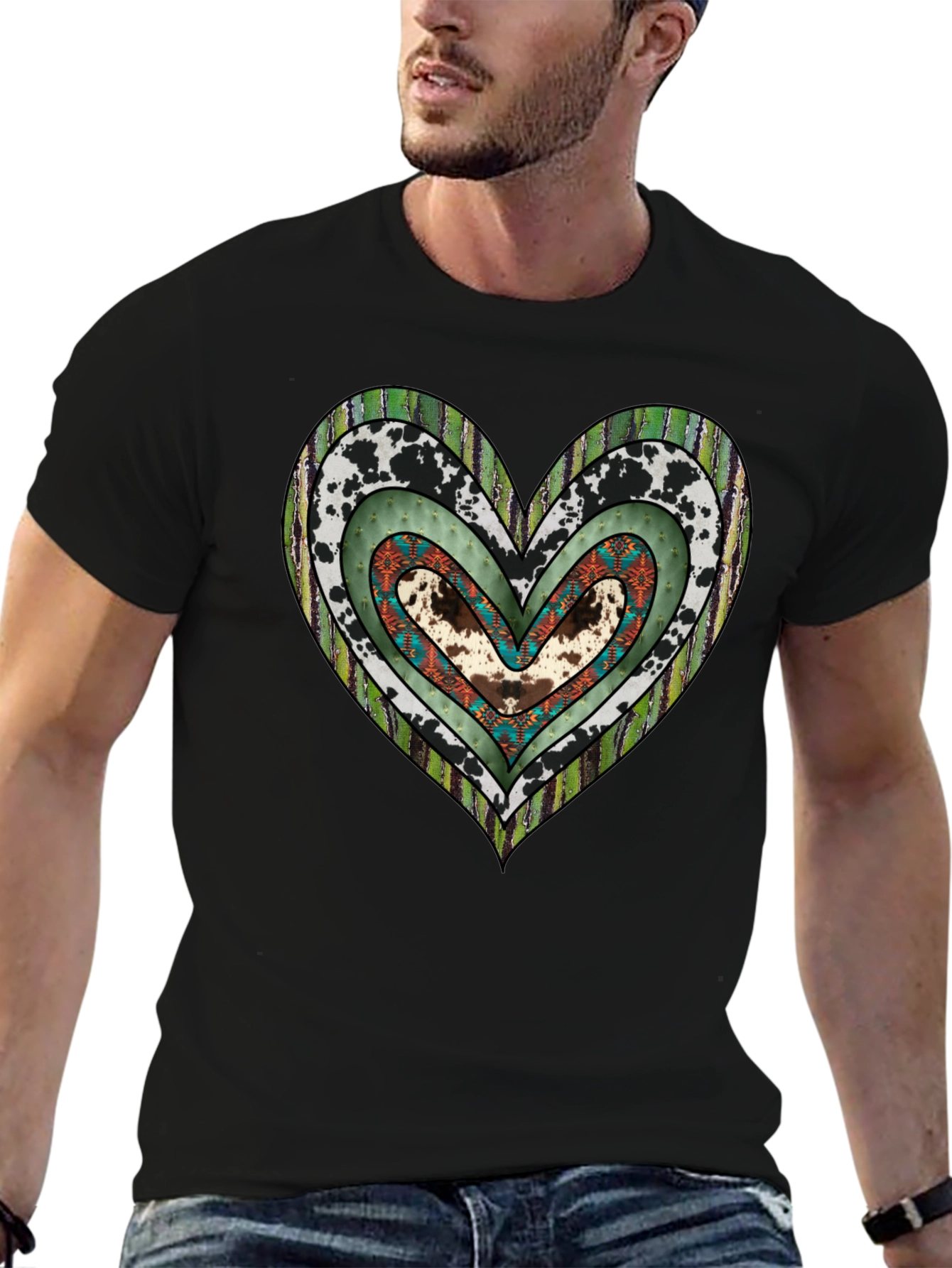 Black Heart Graphic T-Shirt - Casual Black Tee view 6
