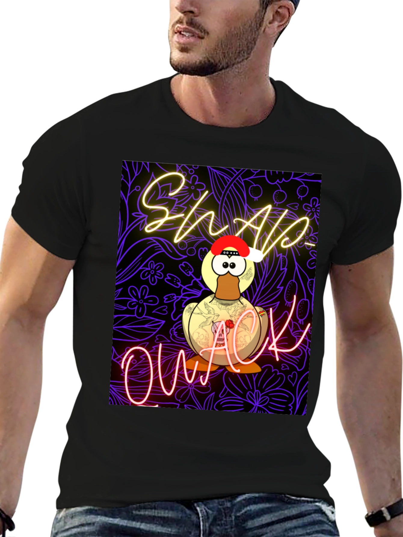 Black Shlap Owack Novelty T-Shirt view 6