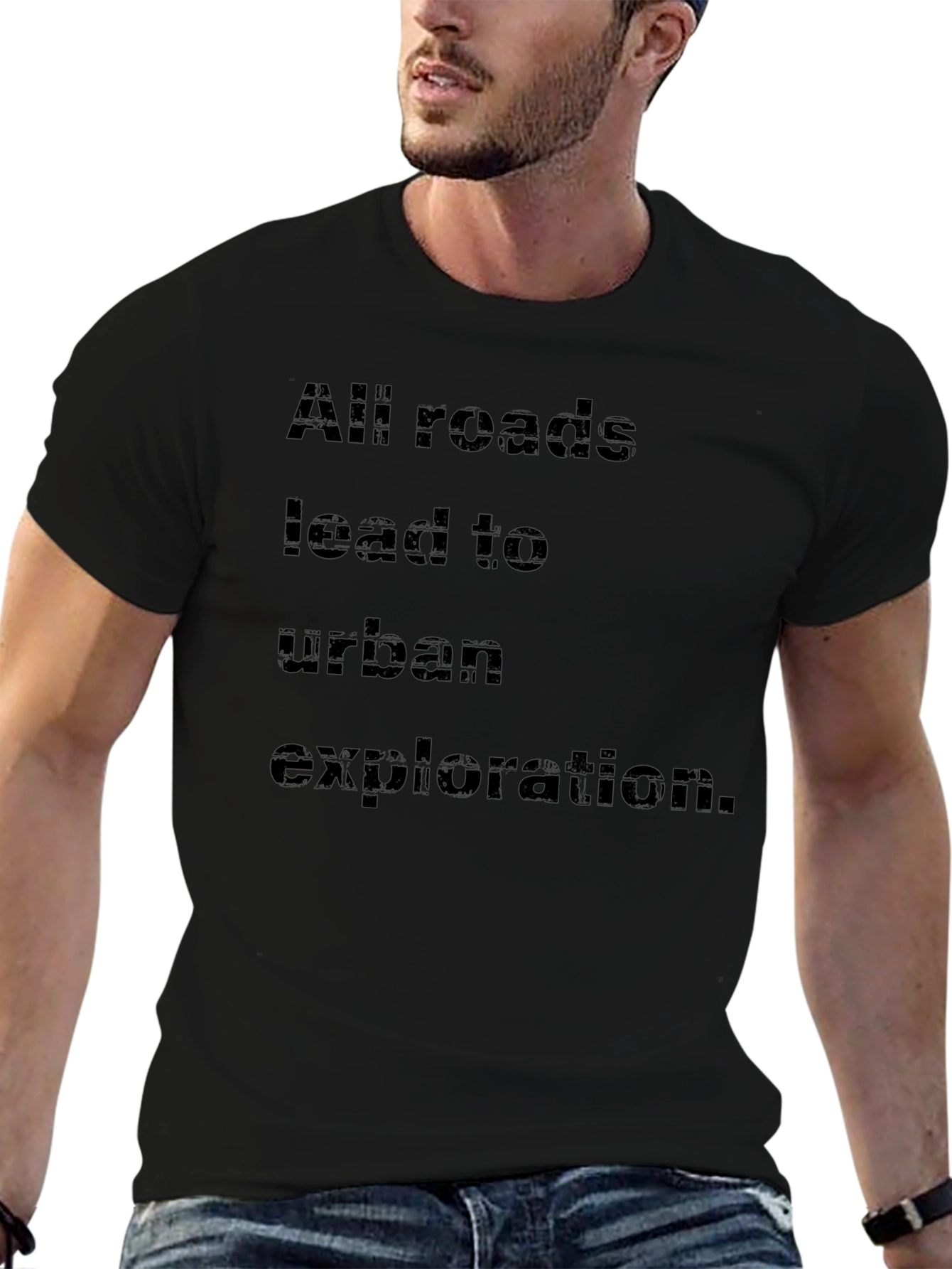 Black Urban Exploration Black T-Shirt view 6