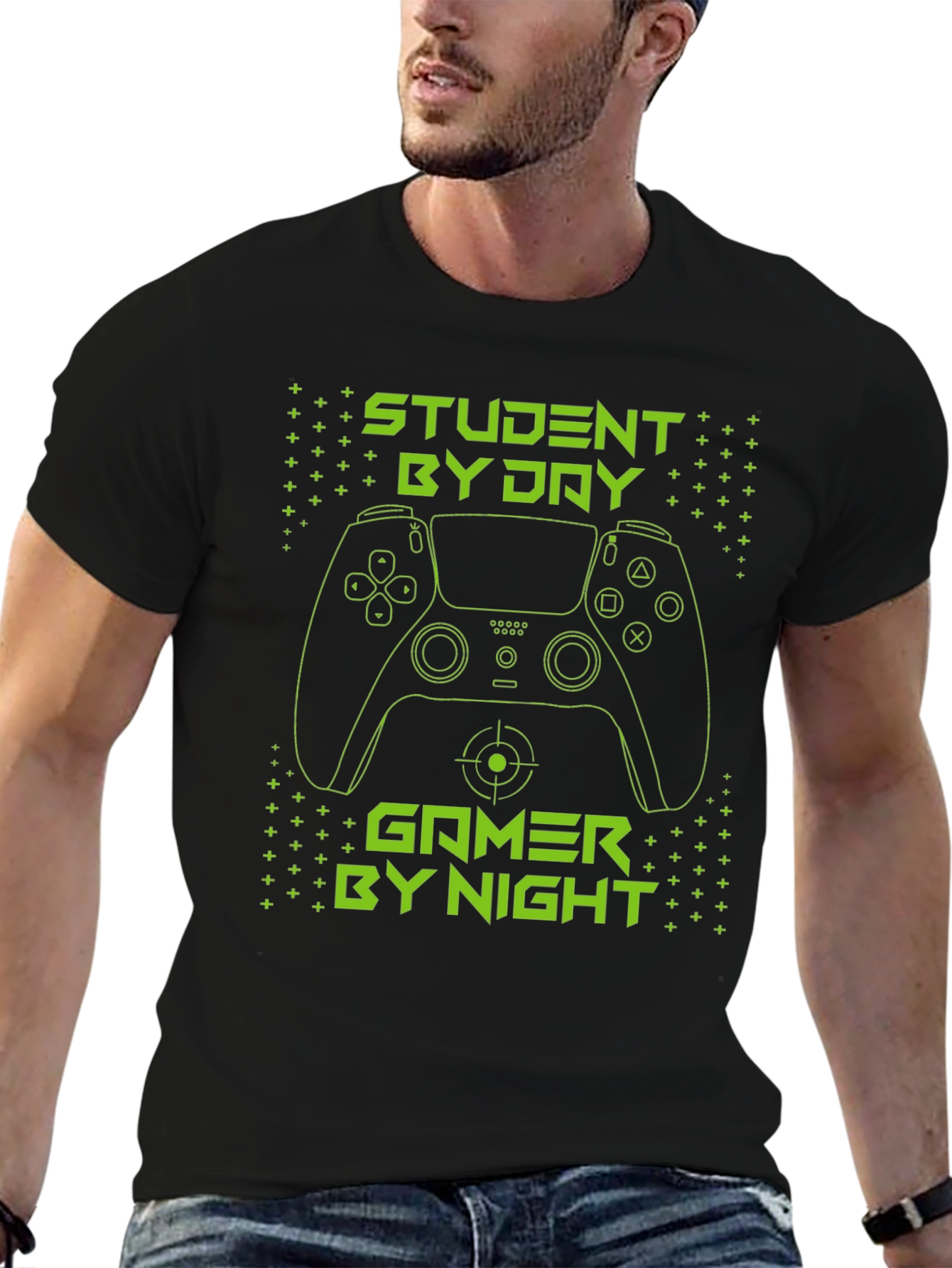 Black Student by Day, Gamer by Night Graphic Tee view 6