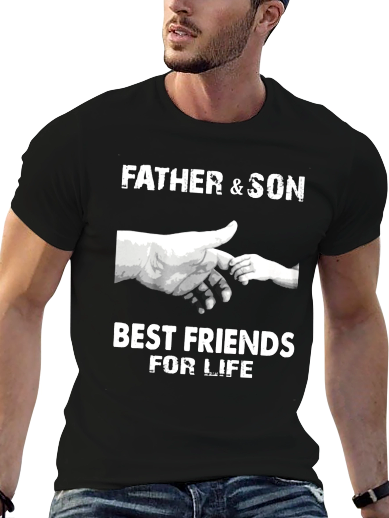 Black Father & Son Best Friends T-Shirt - Black view 6
