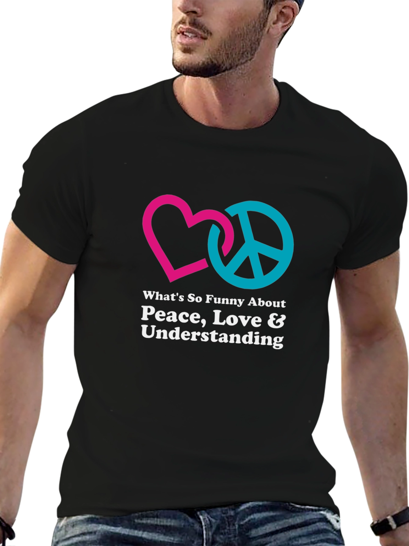 Black Peace Love Understanding Graphic T-Shirt view 6