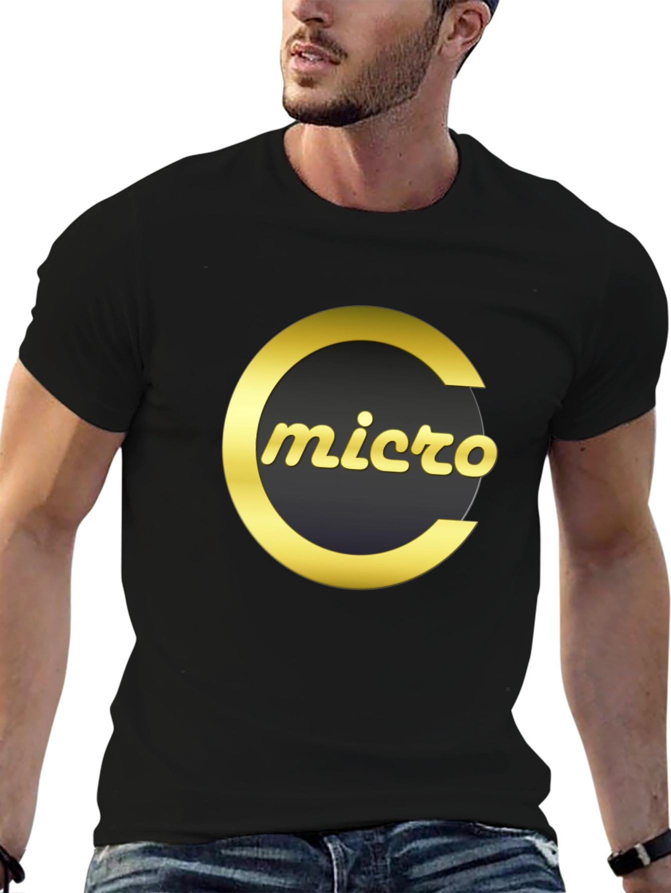 Black Micro T-Shirt - Black Graphic Tee view 6