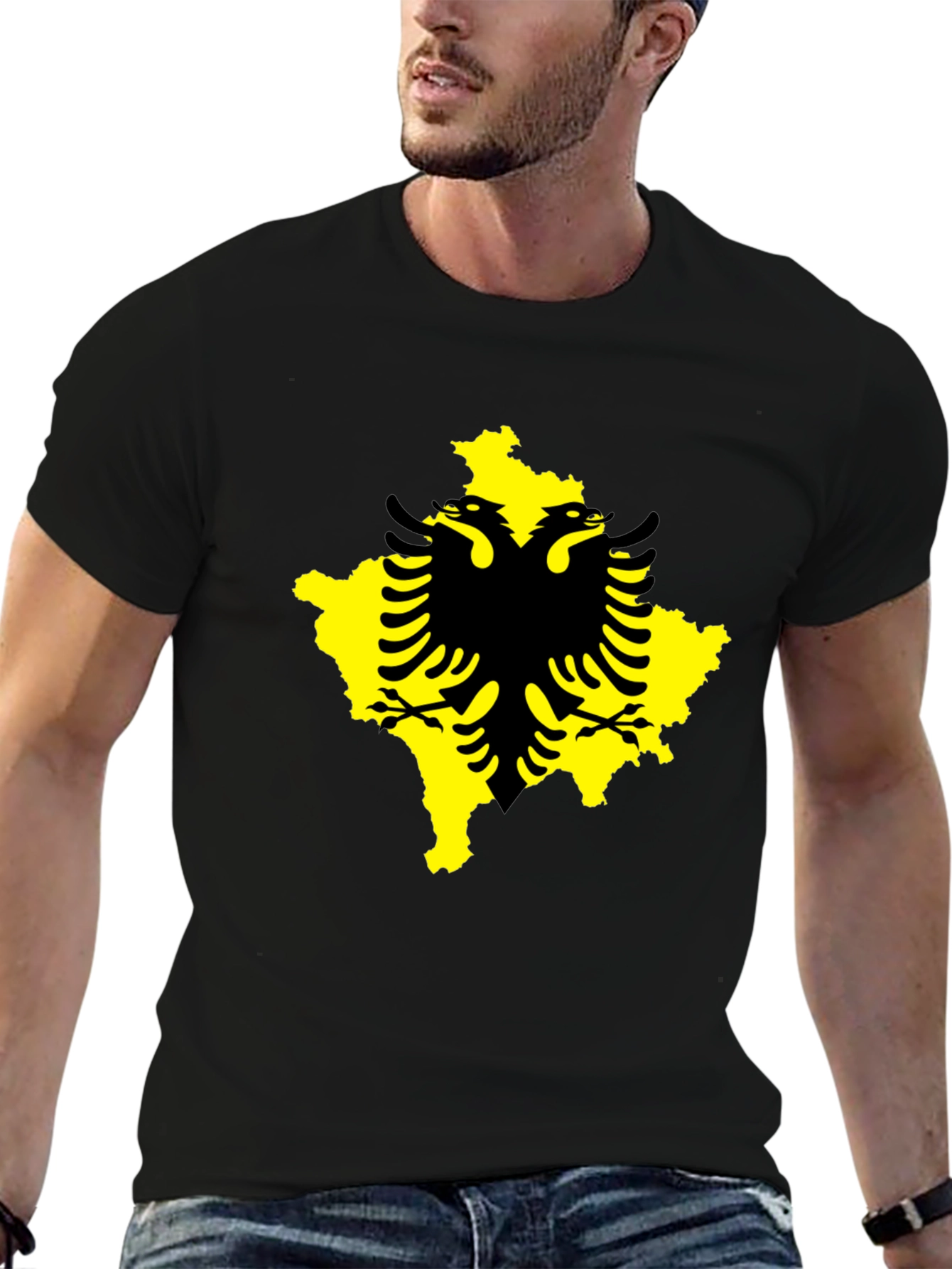 Black Kosovo Flag T-Shirt - Black Graphic Tee view 6