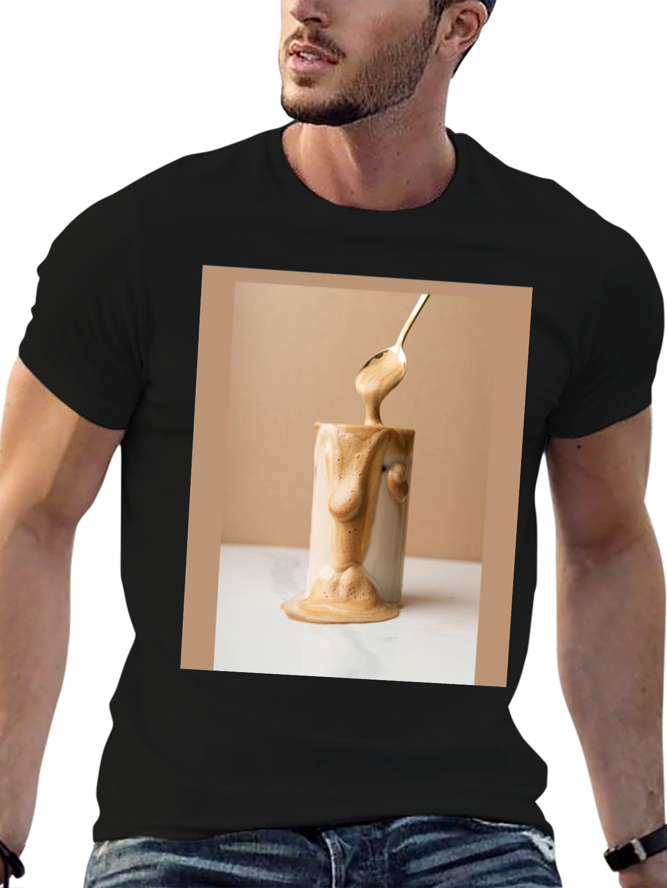 Black Coffee Cream T-Shirt - Stylish Unisex Tee view 6