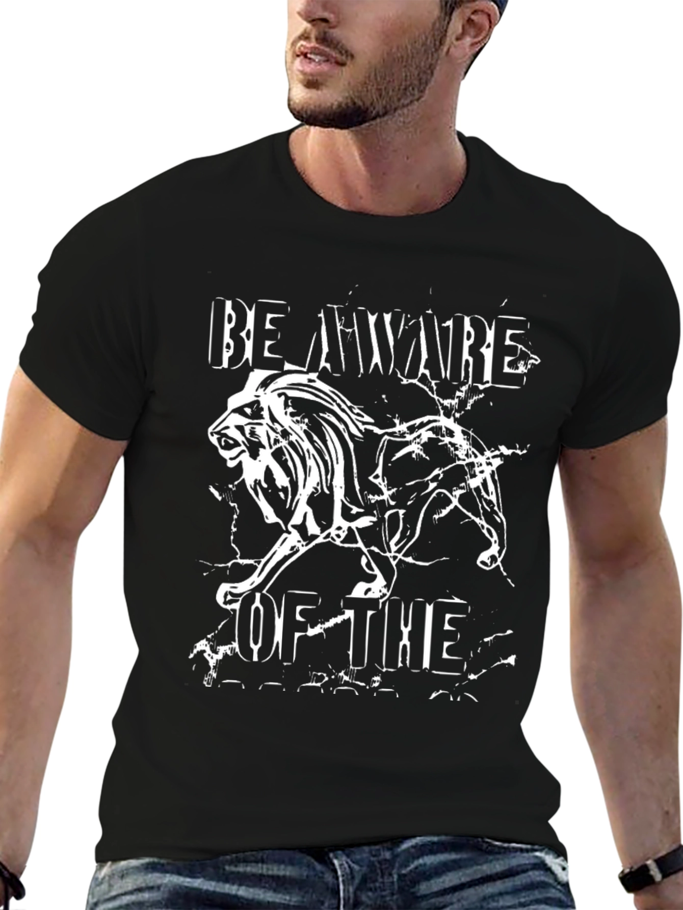 Beware of the Lion Black T-Shirt - 6
