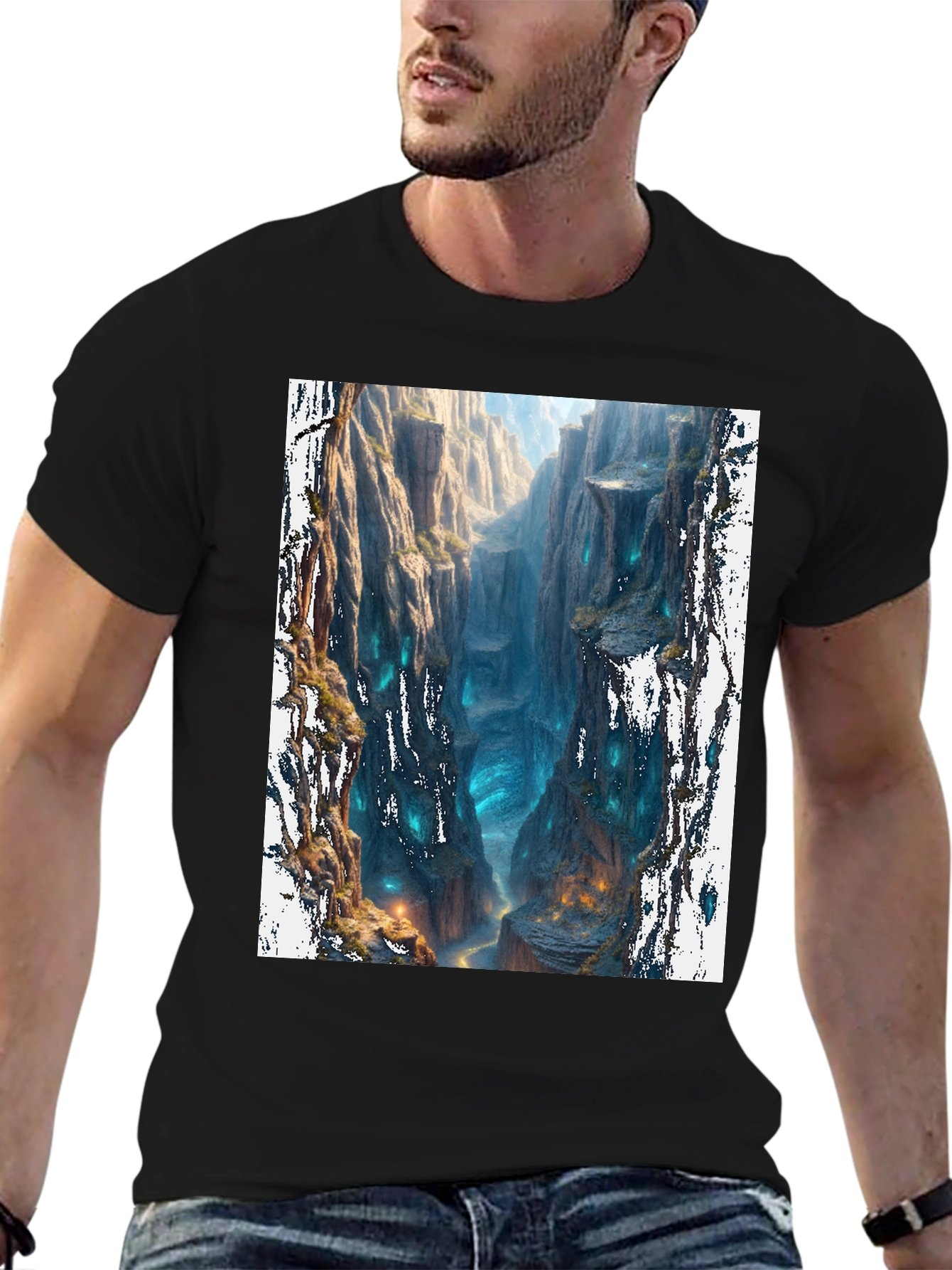 Black Mystic Canyon Black T-Shirt view 6
