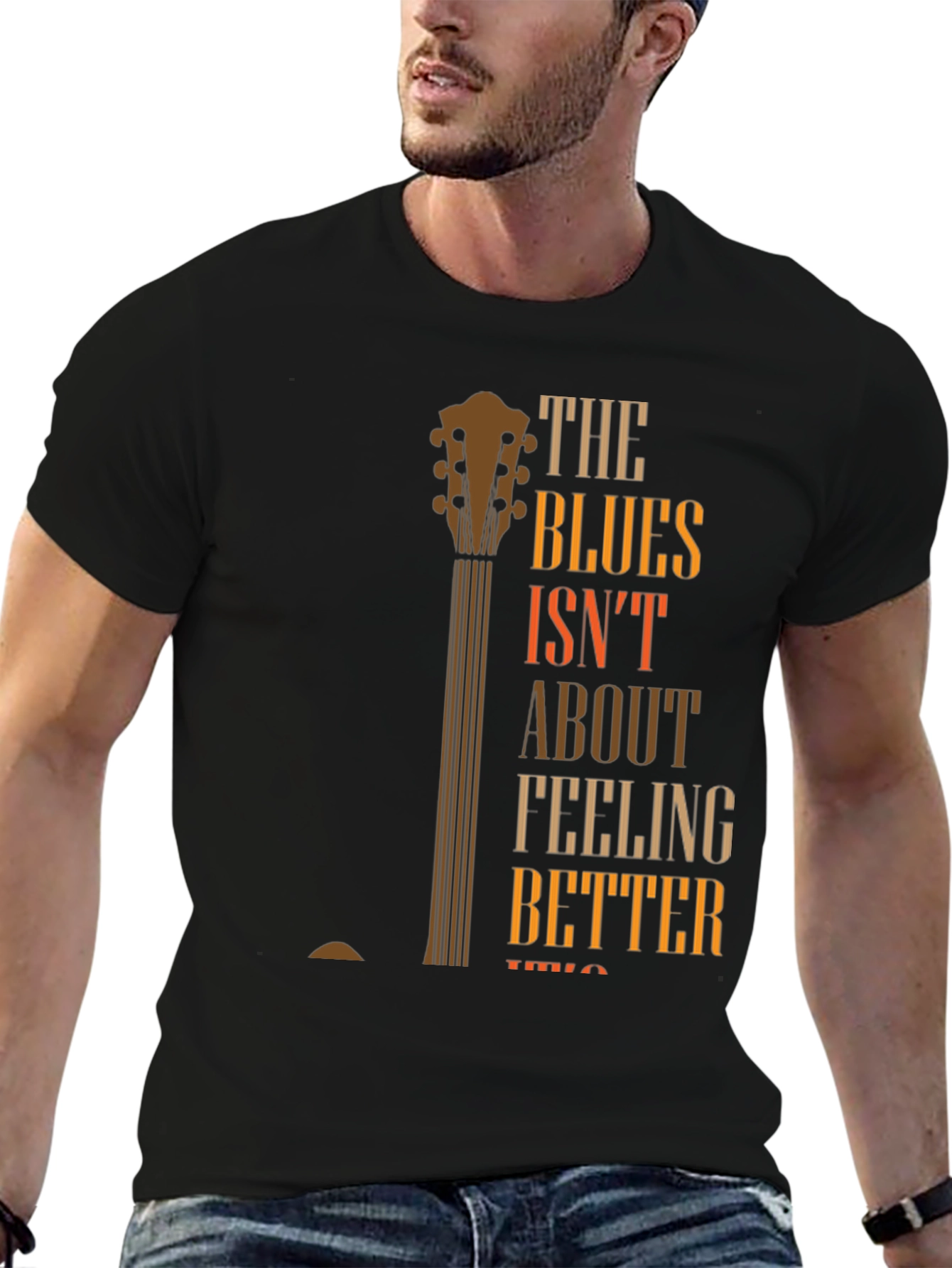 Blues Guitar Graphic T-Shirt - Feeling Better Lyric Tee - 6