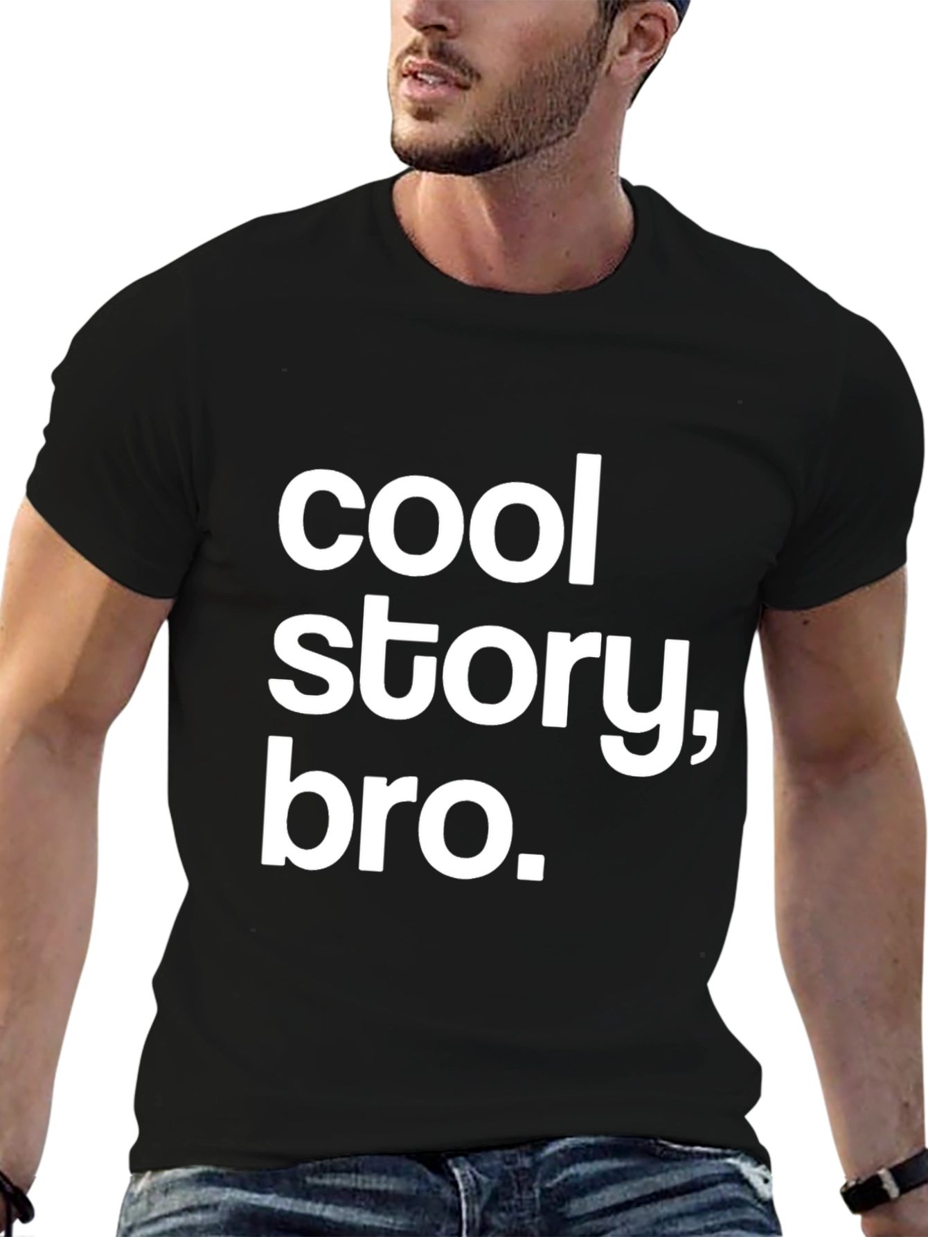 Black Cool Story Bro Graphic Tee - Trendy Sarcastic T-Shirt view 6