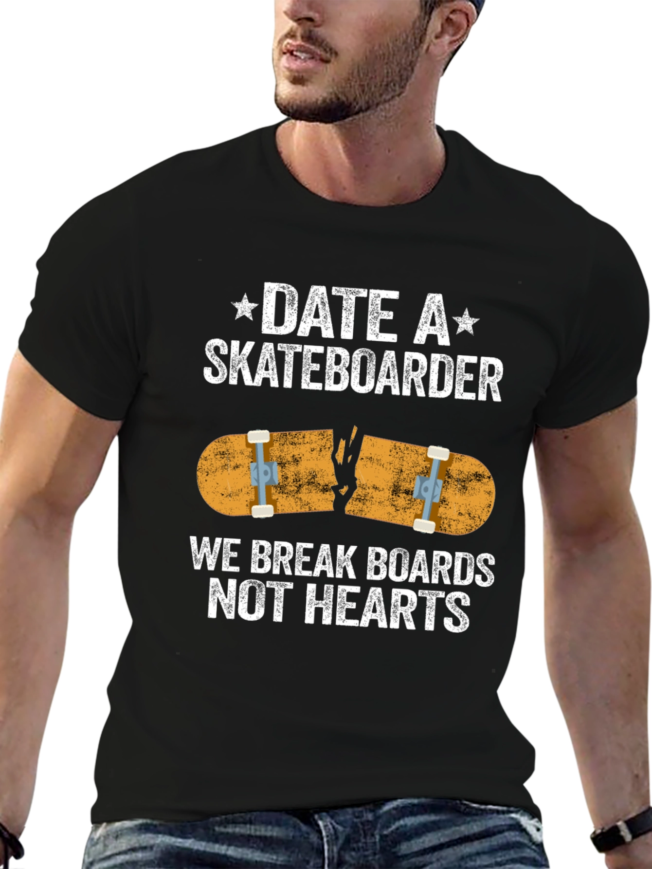 Black Date A Skateboarder Graphic T-Shirt view 6