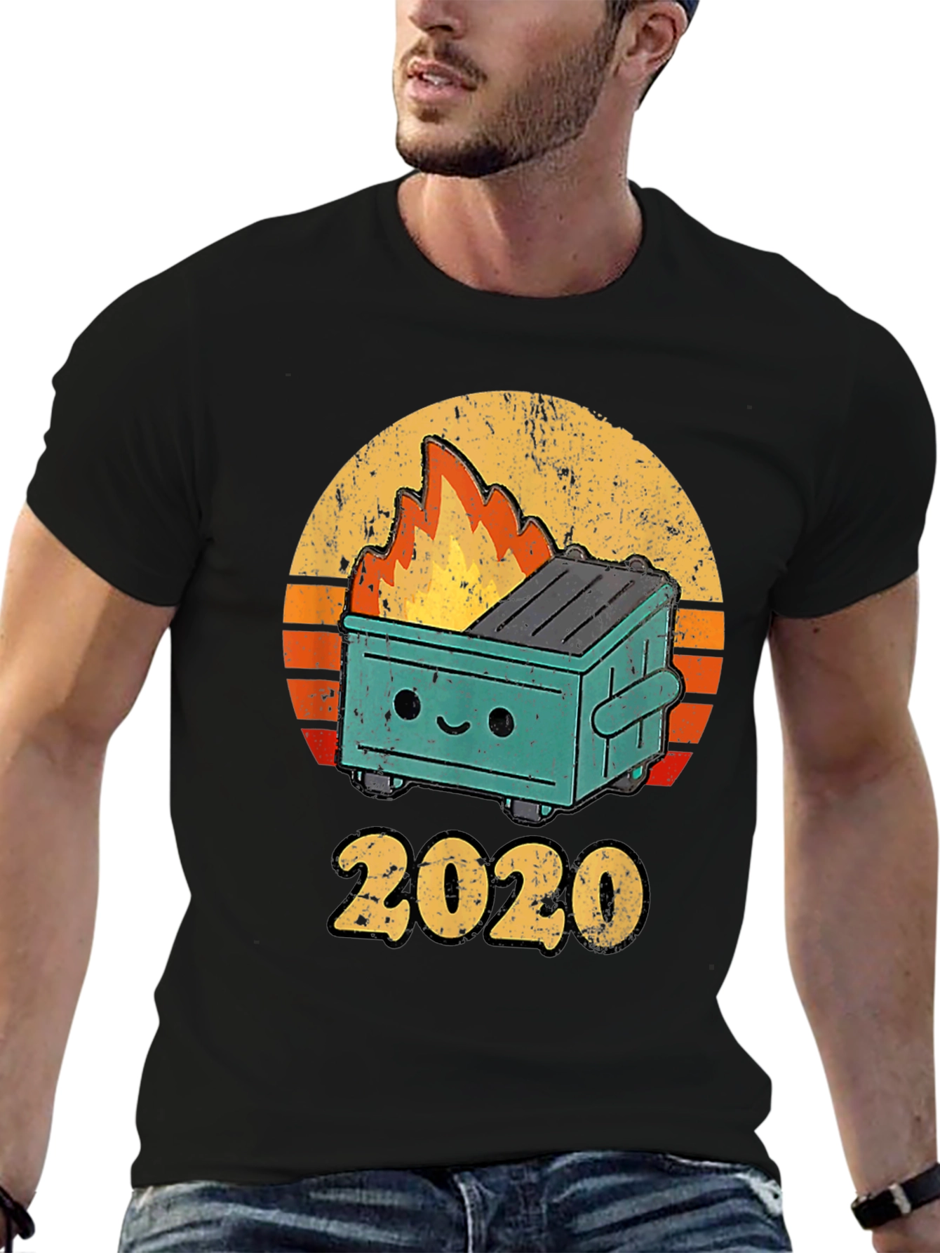 Black 2020 Dumpster Fire T-Shirt view 6