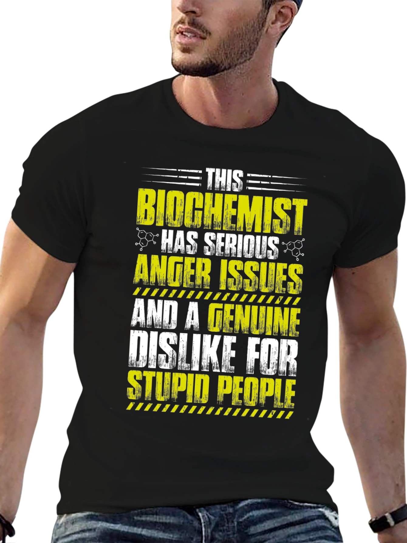 Black Biochemist Anger Issues T-Shirt view 6