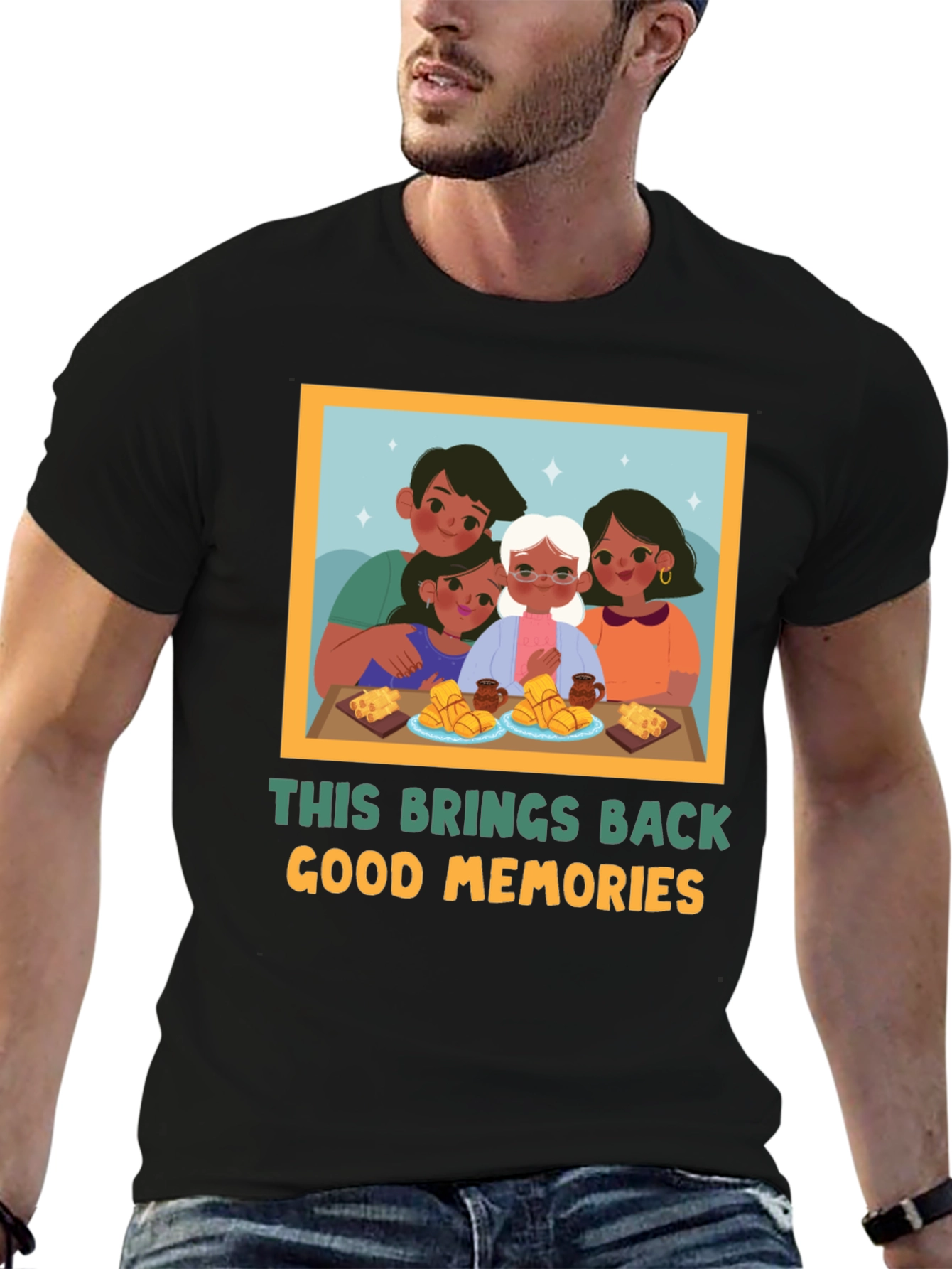Black Nostalgic Family Memory T-Shirt view 6