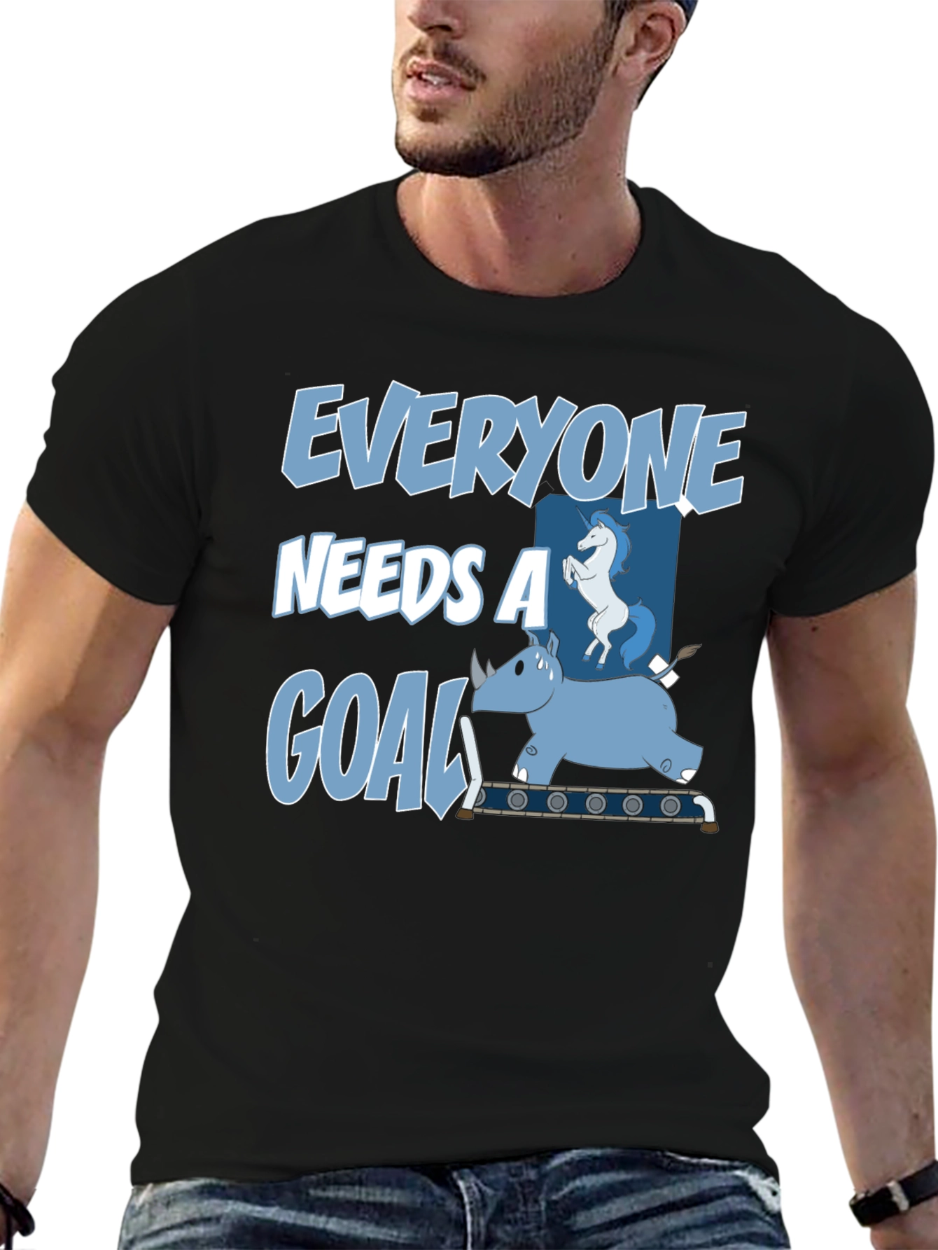 Black Everyone Needs a Goal T-Shirt Funny Graphic Tee view 6