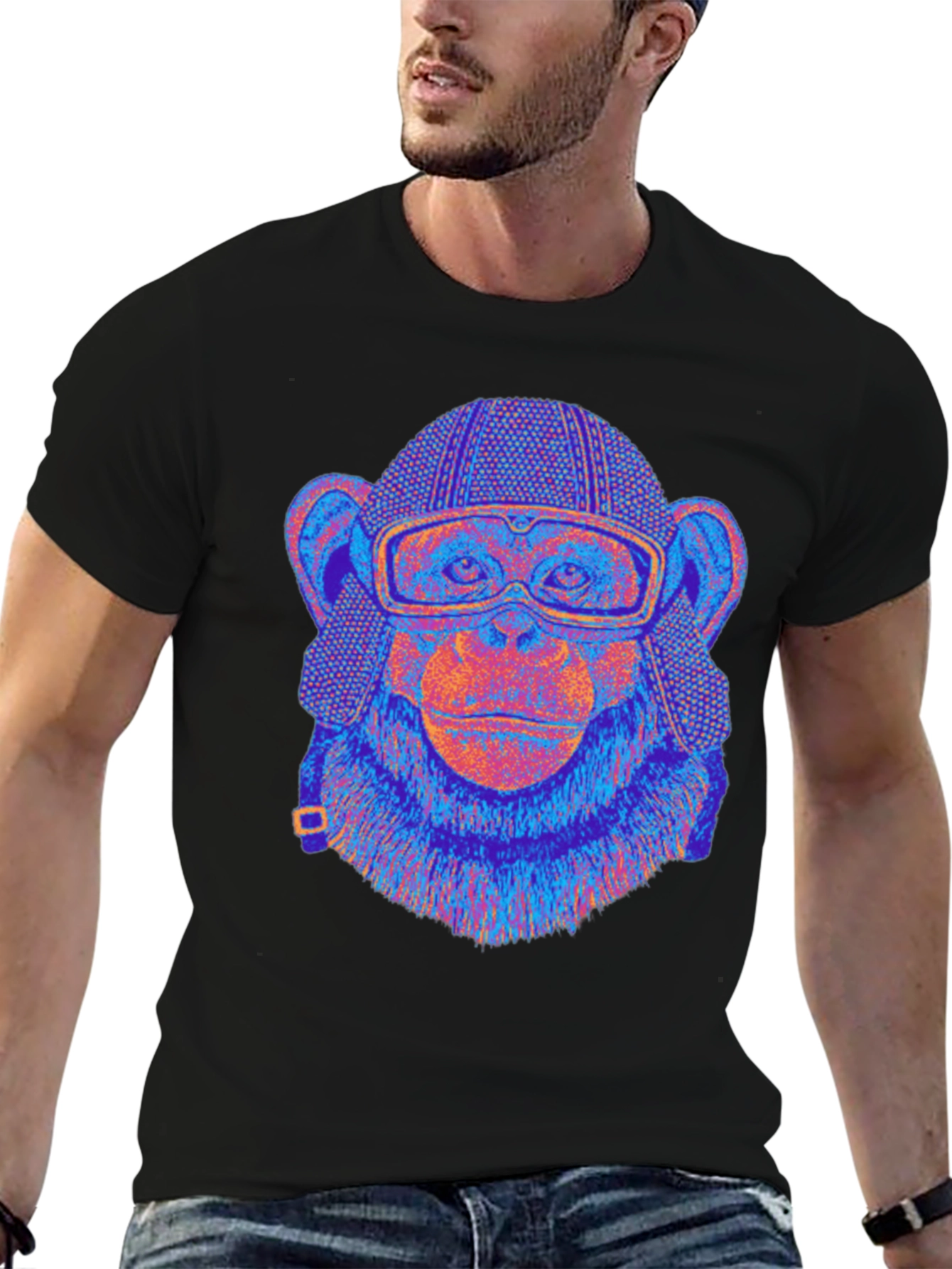 Black Monkey Pilot Graphic Tee - Retro Style view 6