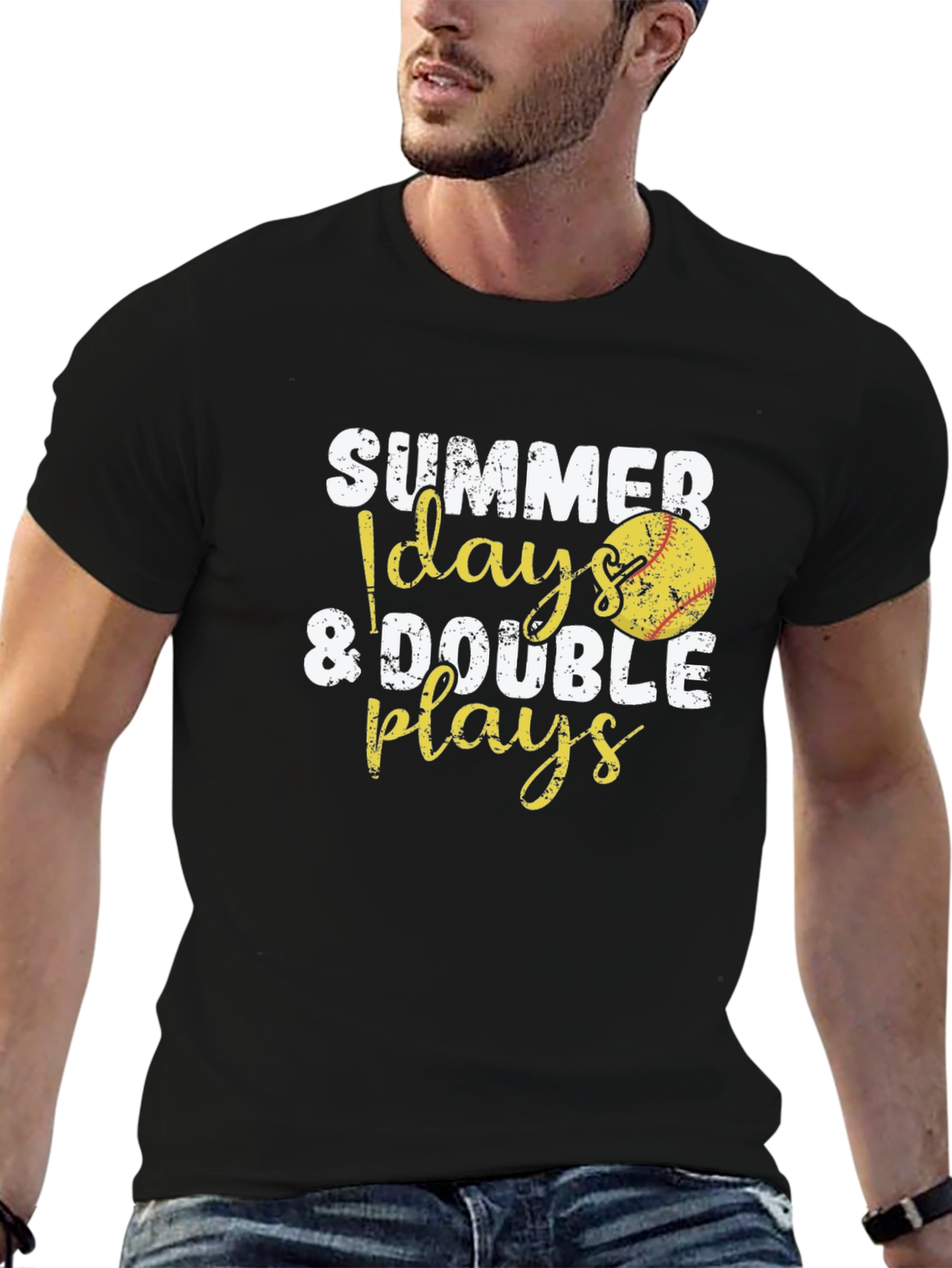 Black Summer Days & Double Plays T-Shirt view 6
