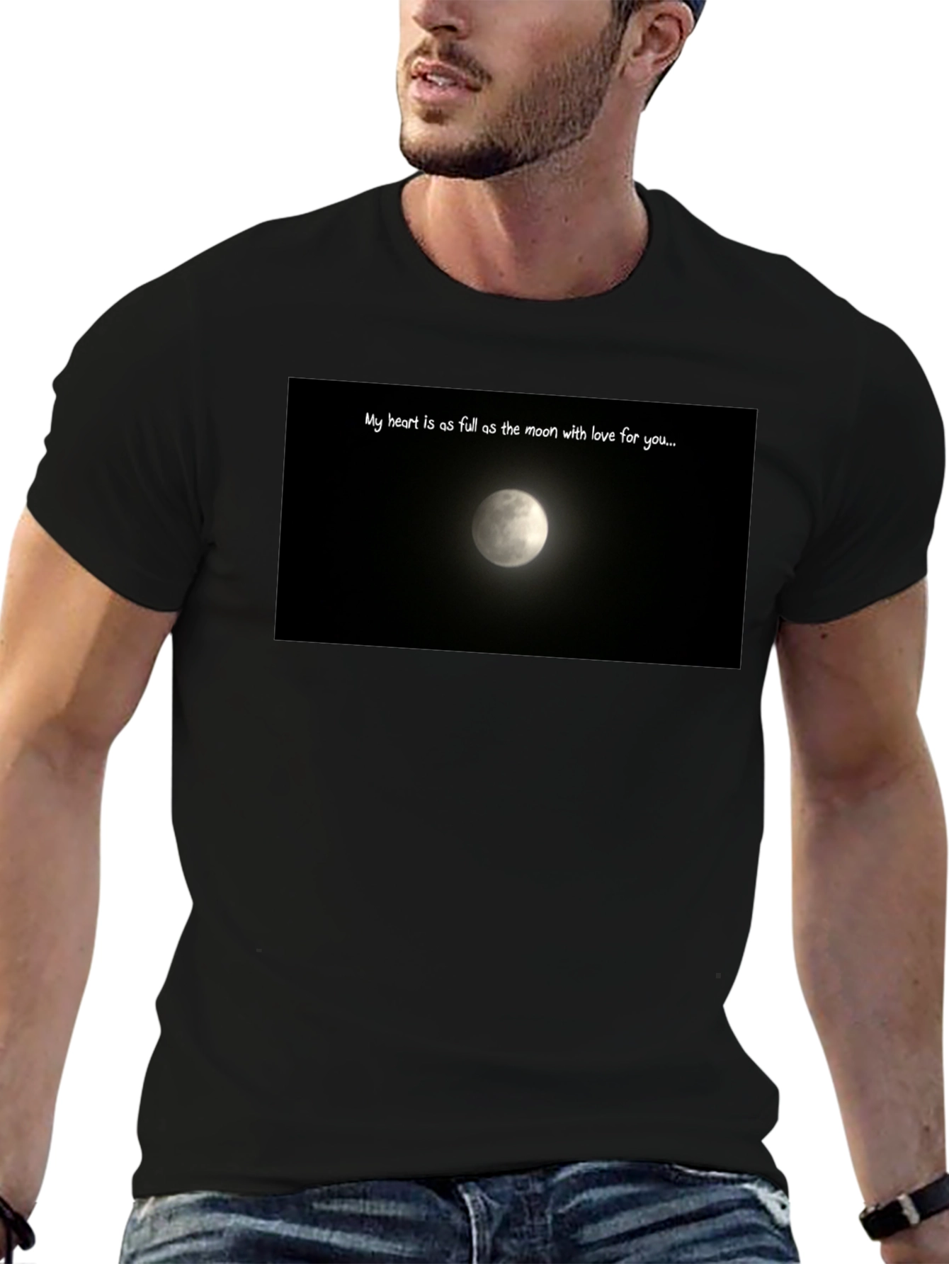Black Moonlight Love Tee - Heart Full of Moon view 6