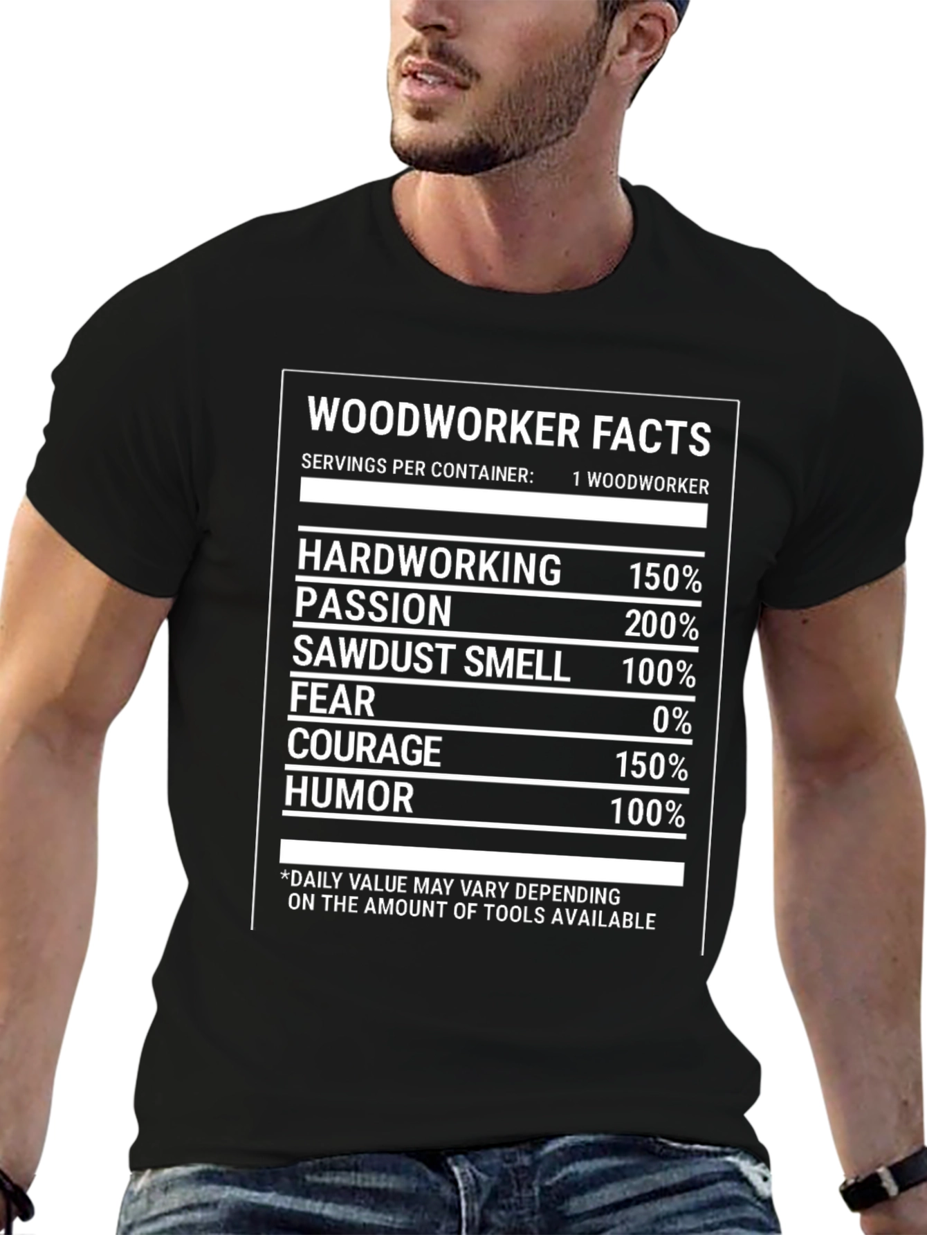 Black Woodworker Facts T-Shirt: Hardworking, Passionate, Humorous view 6