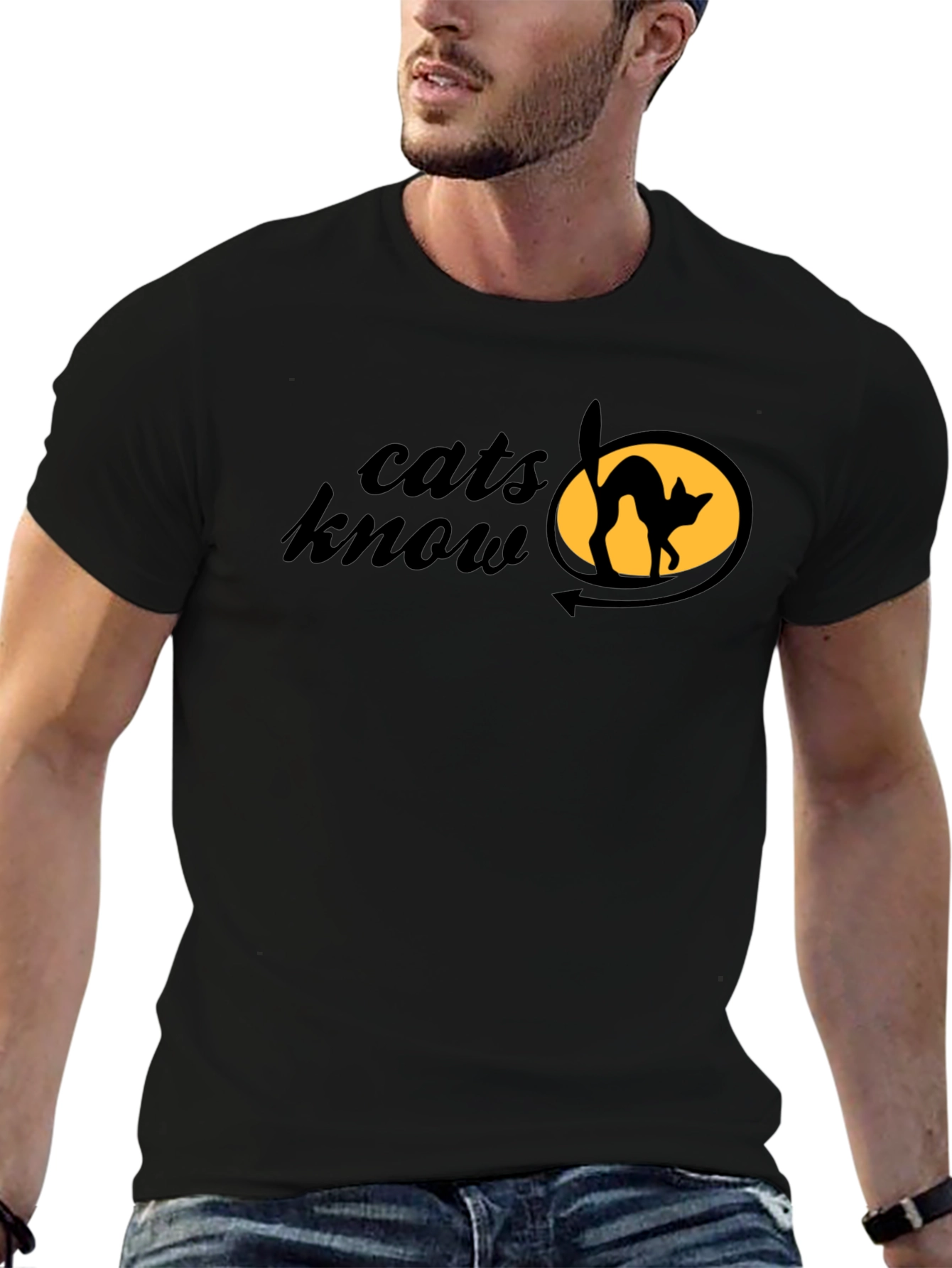 Black Cats Know T-Shirt - Black Cat Design view 6