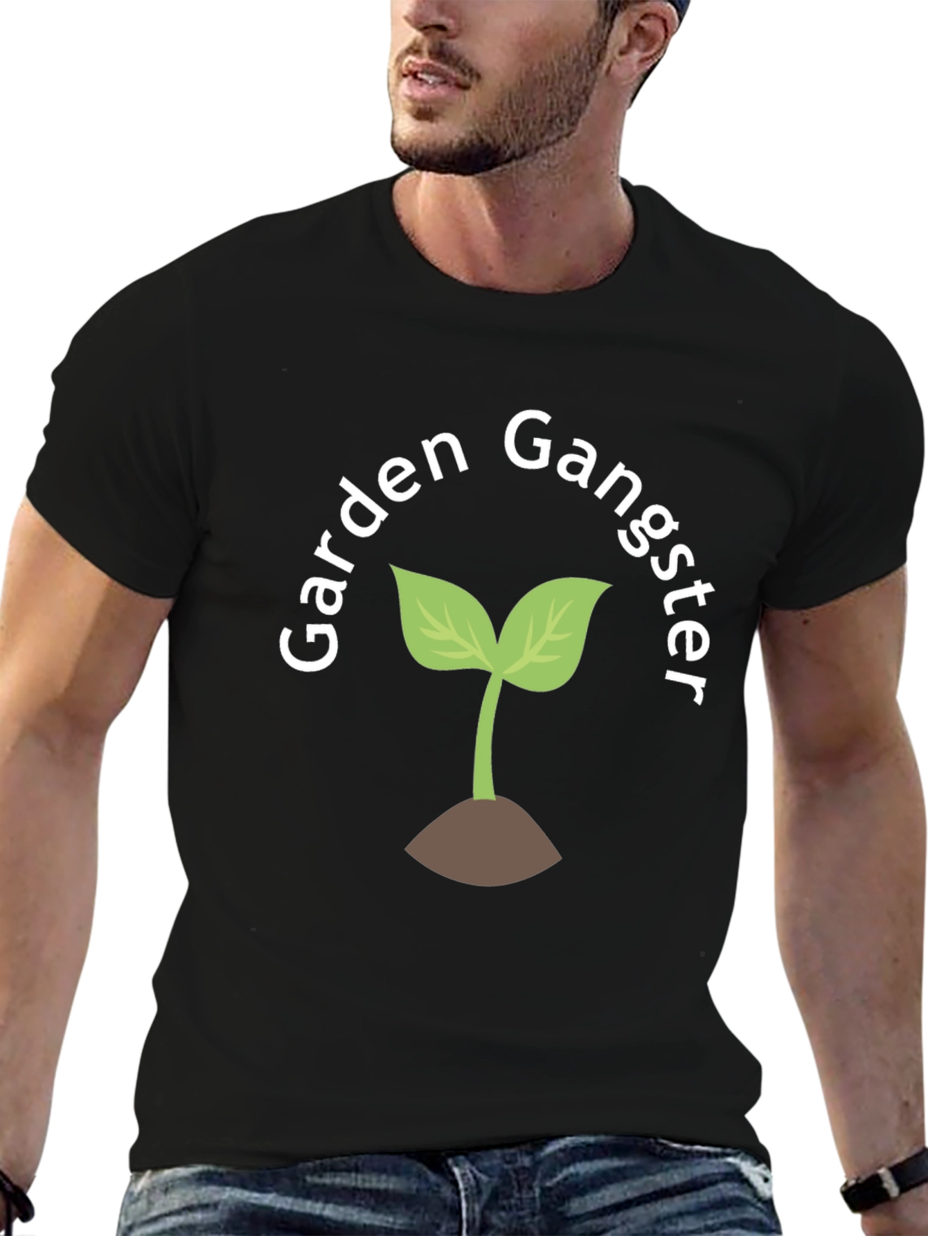 Black Garden Gangster T-Shirt - Funny Gardening Tee view 6