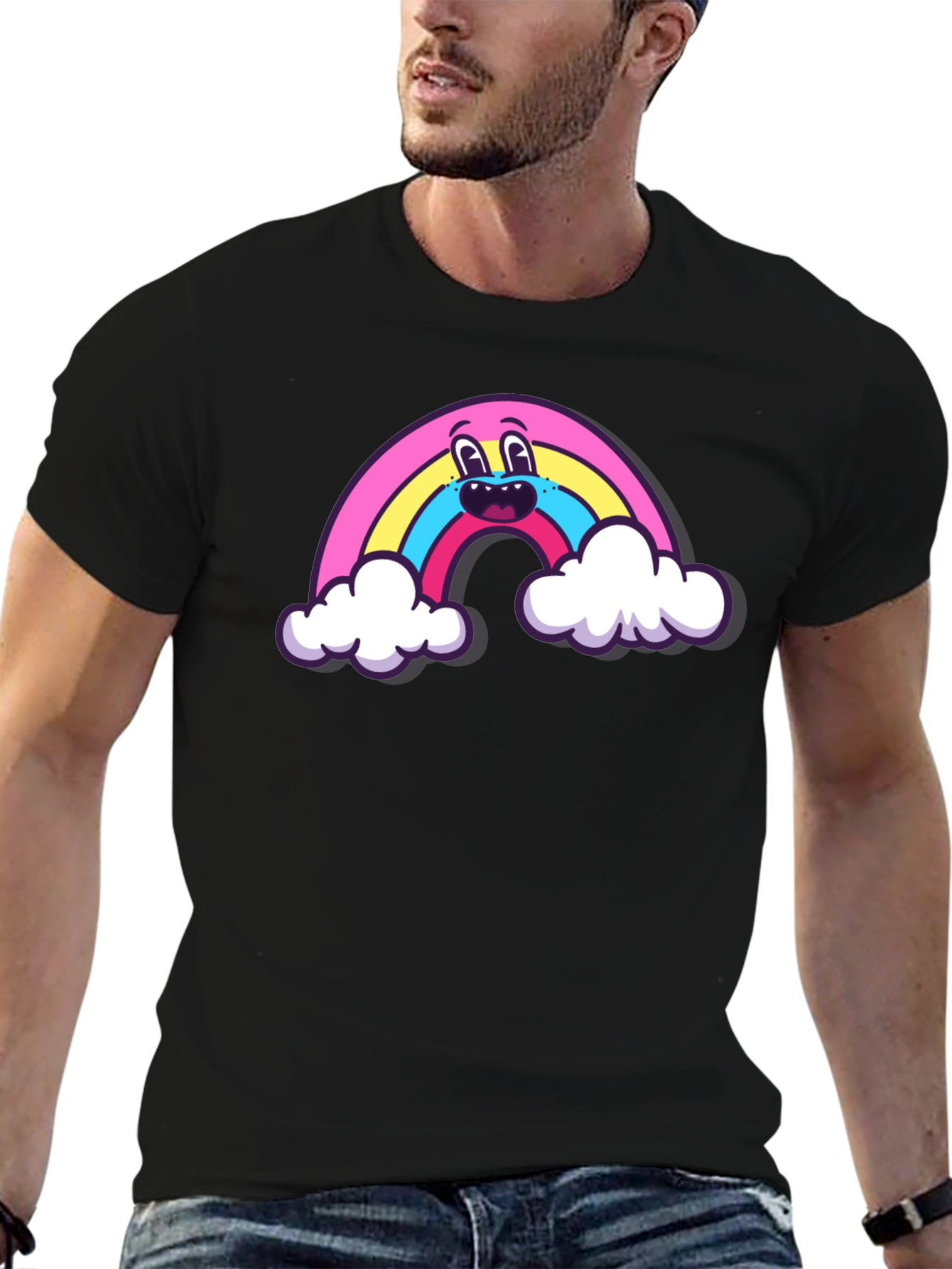 Black Rainbow Graphic T-Shirt view 6