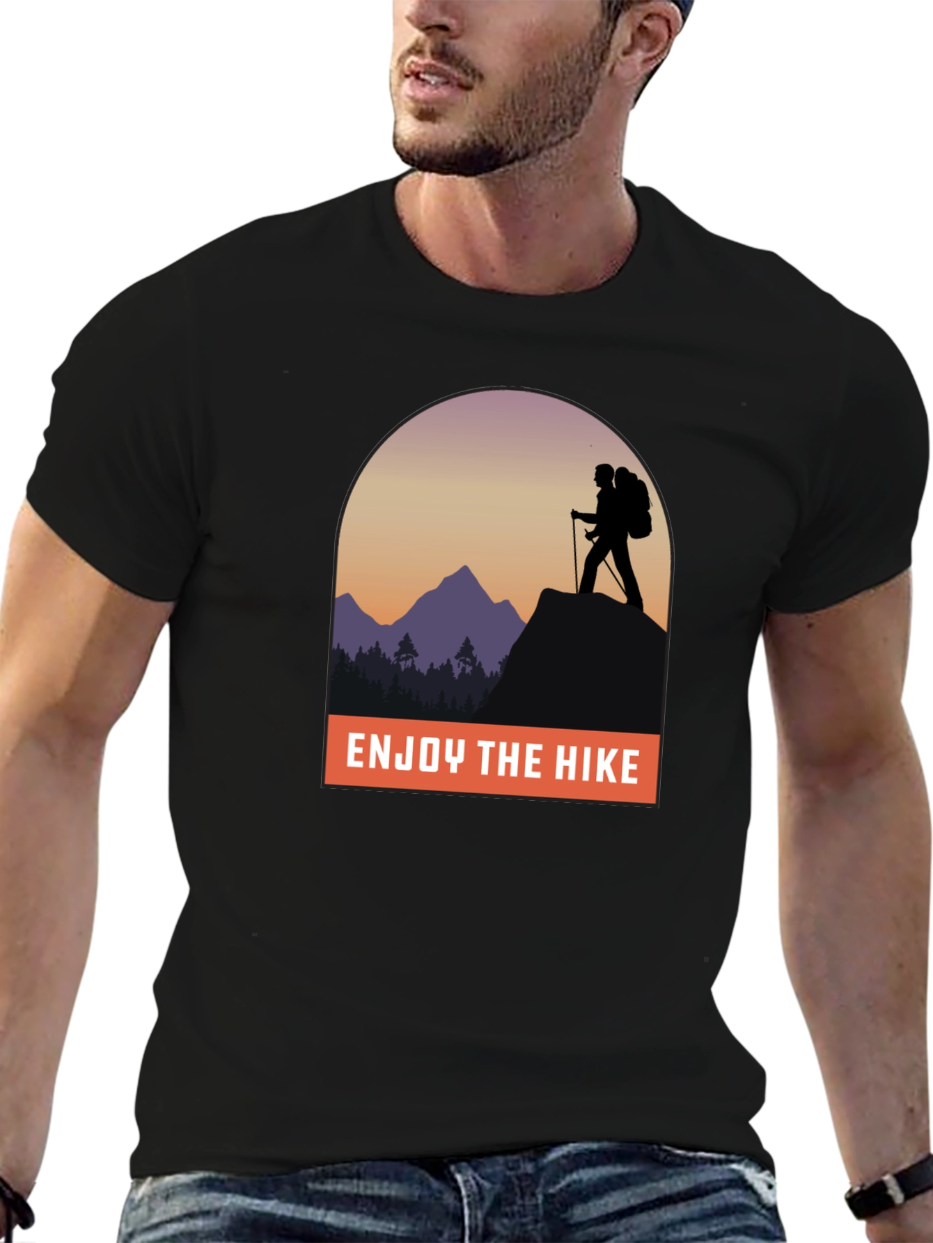 Black Enjoy the Hike Graphic Tee - Adventure Awaits! view 6