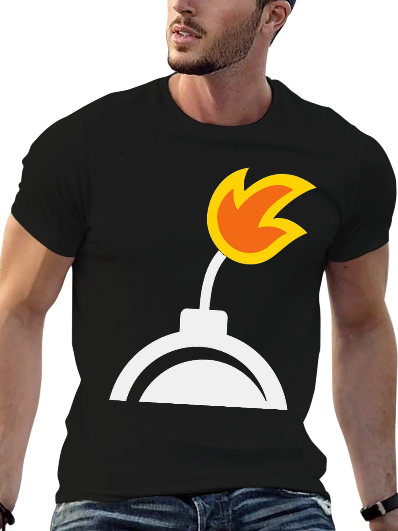 Black Bomb Graphic Tee - Black Cotton Blend view 6