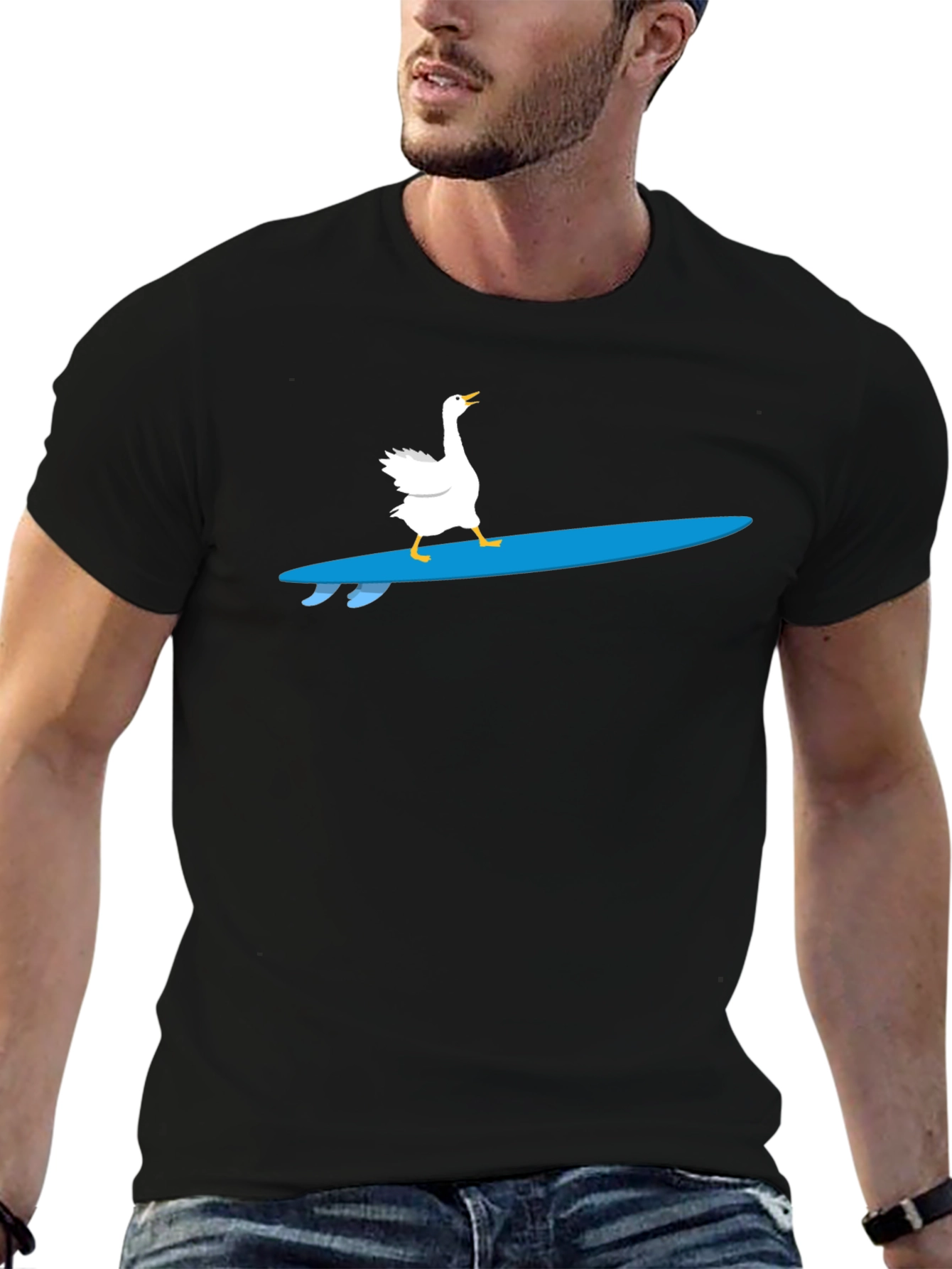 Black Goose Surfing T-Shirt - Cool Graphic Tee view 6