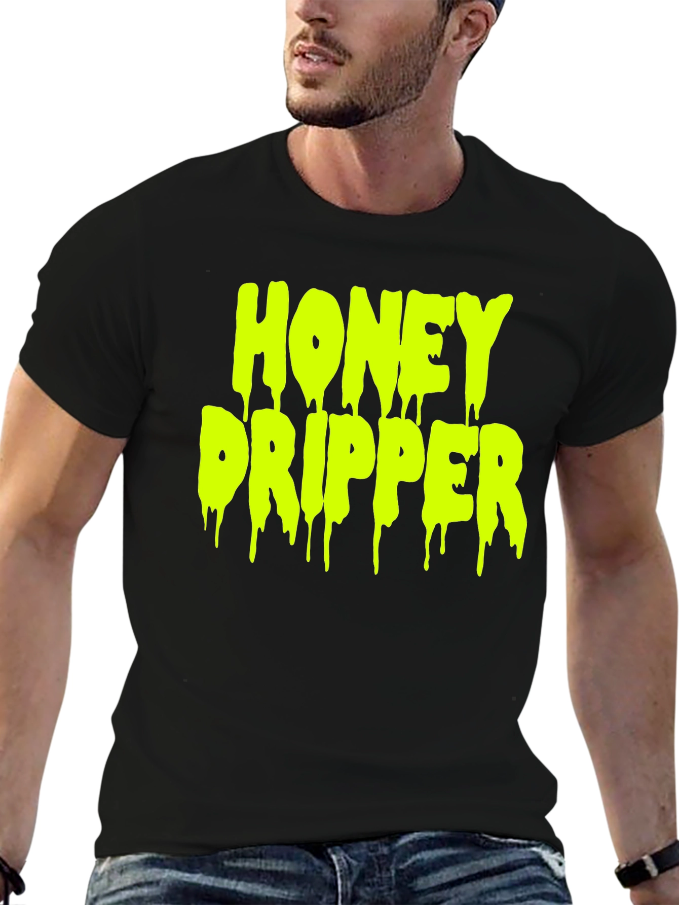 Black Honey Dripper Graphic Tee - Cool Streetwear Shirt view 6