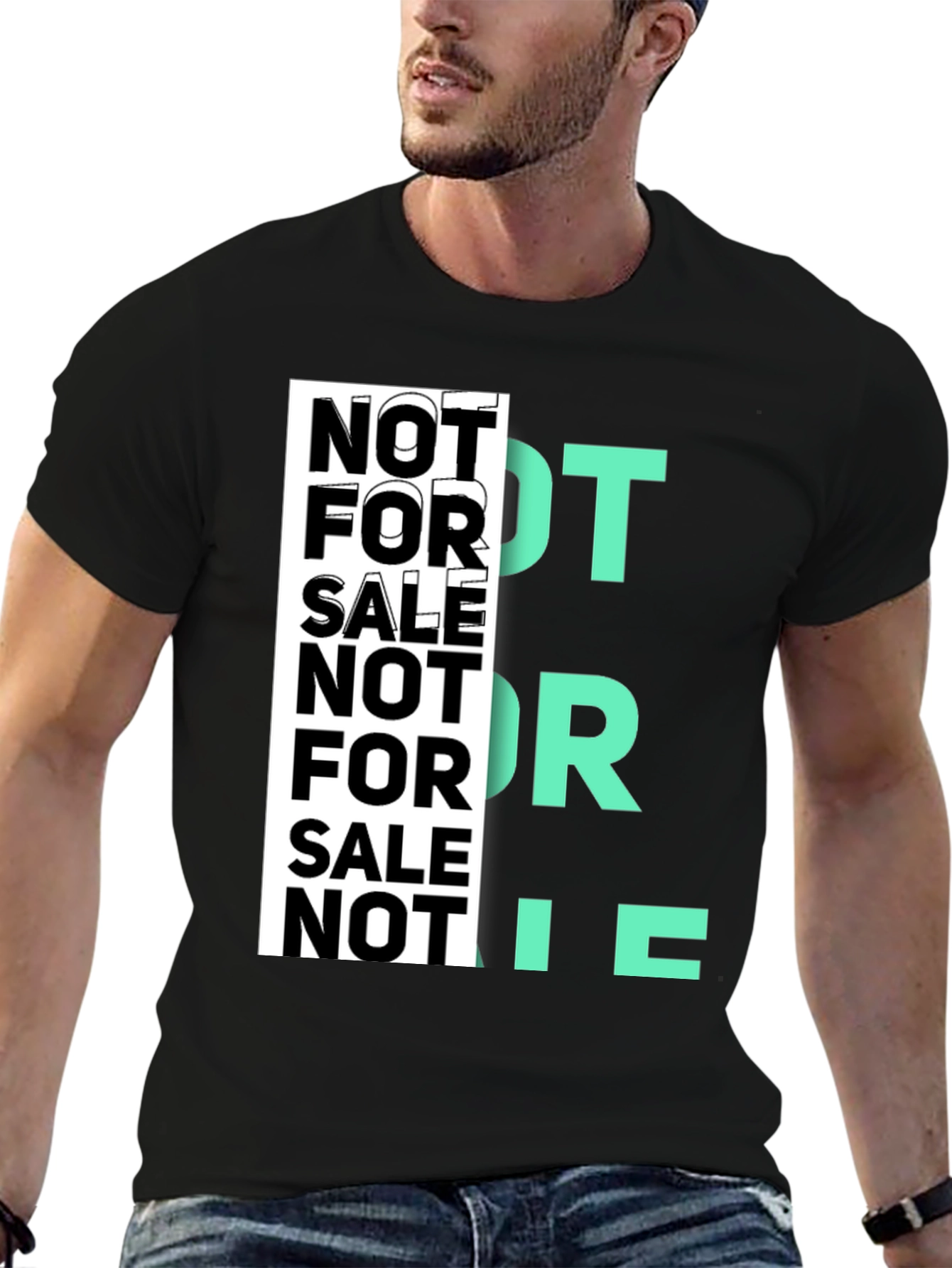 Black Edgy Graphic Tee - Not For Sale Statement T-Shirt view 6